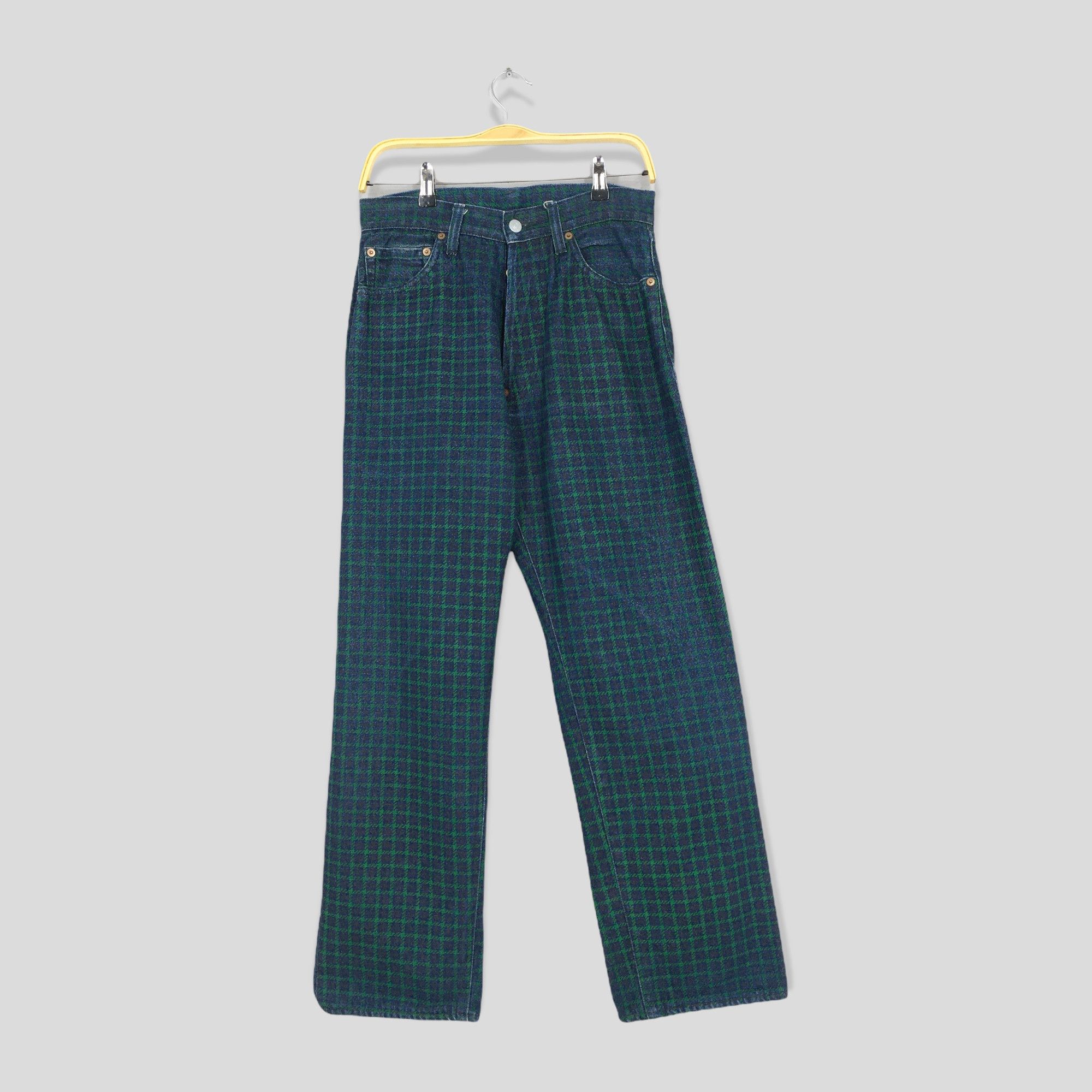 image of 45Rpm x Evisu Size 30X29 Vintage Evis Jeans Evisu Japan Checkered Denim, Men's