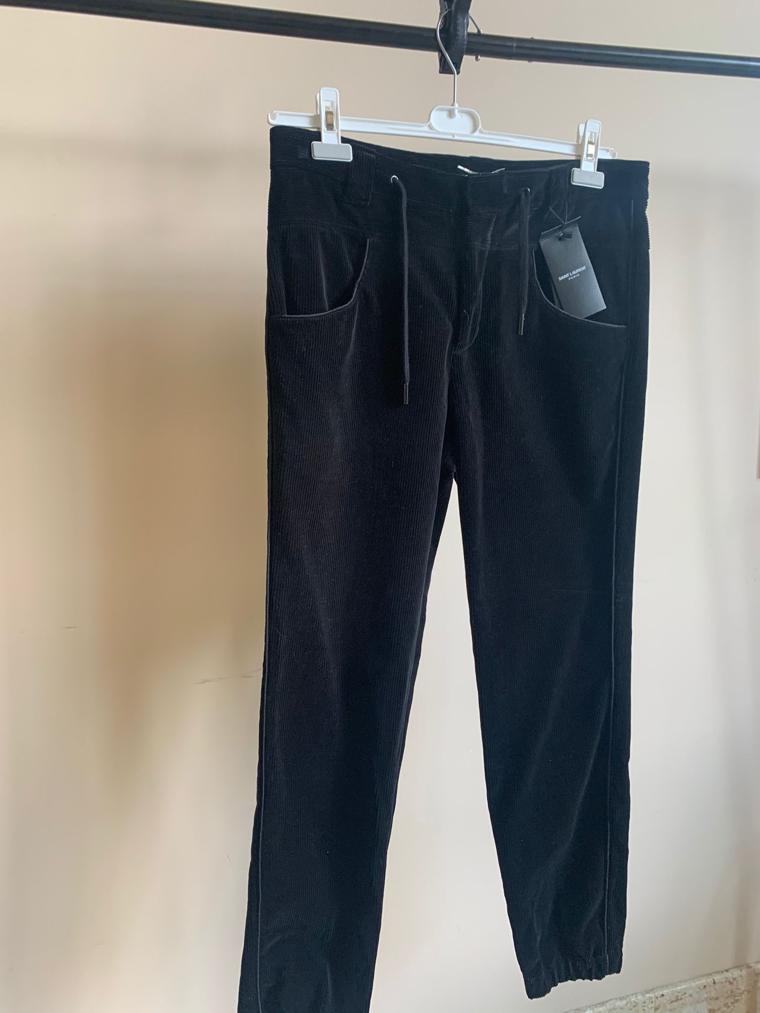 Saint Laurent Paris o1rshd1 Corduroy Drawstring Pants in Black Size US 30 / EU 46 - 6 Thumbnail