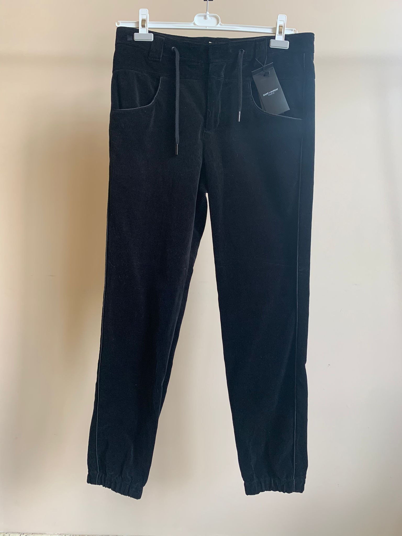 Saint Laurent Paris o1rshd1 Corduroy Drawstring Pants in Black Size US 30 / EU 46 - 2 Thumbnail