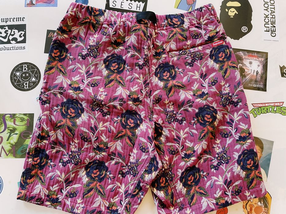 Supreme Supreme Jacquard Flowers Belted Short Burgundy / Navy