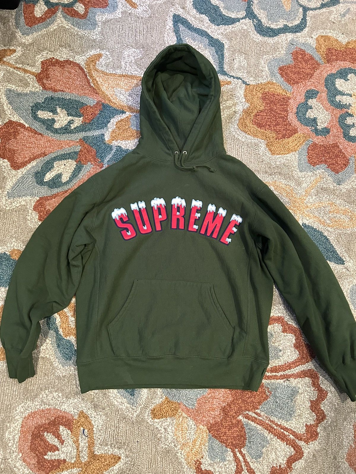 Streetwear × Supreme Supreme Icy Arc Hoodie Green | Grailed