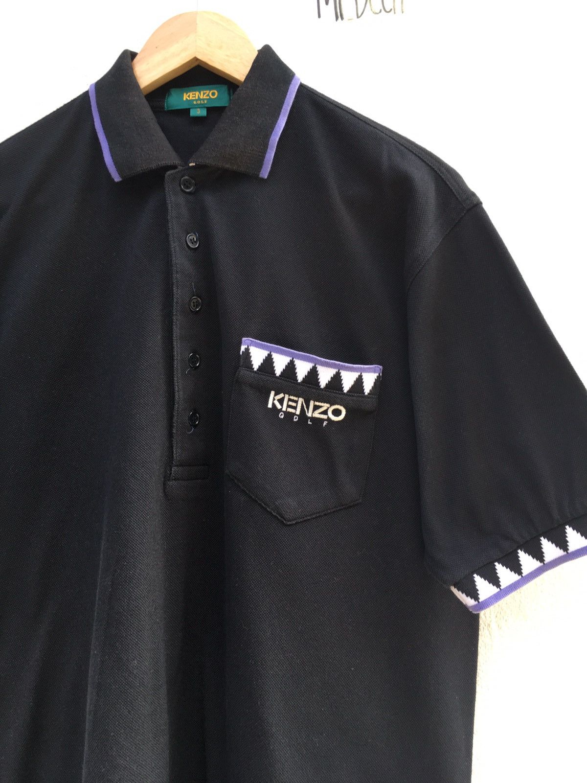 Kenzo Vintage Kenzo Golf Black Collar Shirt Size US L / EU 52-54 / 3 - 4 Thumbnail