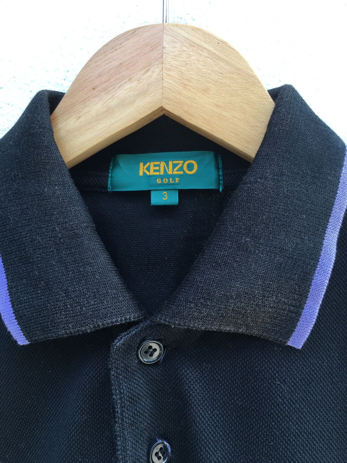 Kenzo Vintage Kenzo Golf Black Collar Shirt Size US L / EU 52-54 / 3 - 5 Thumbnail