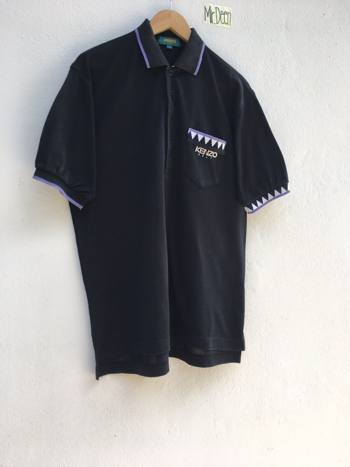 Kenzo Vintage Kenzo Golf Black Collar Shirt Size US L / EU 52-54 / 3 - 2 Thumbnail