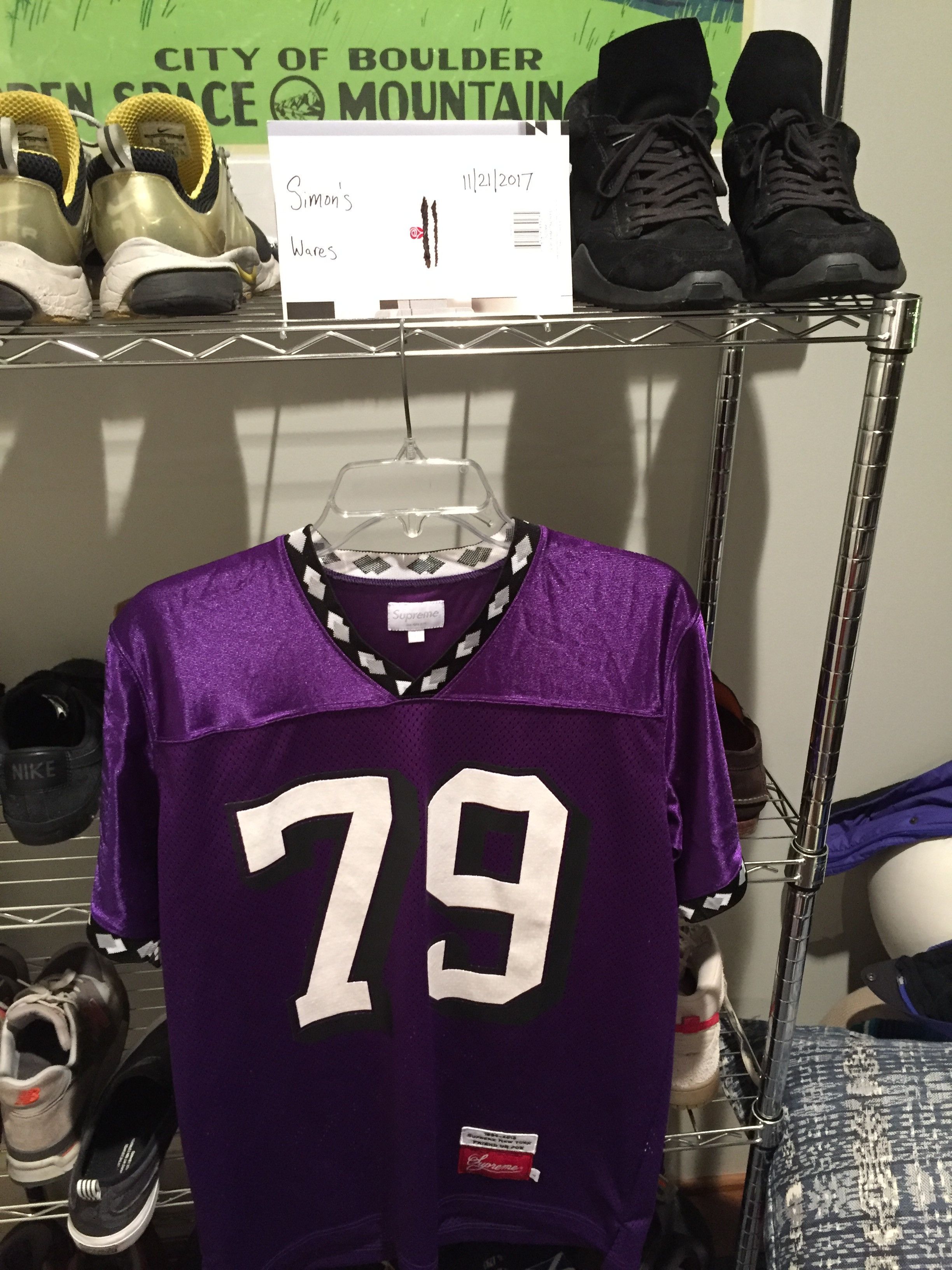 SUPREME DIAMOND RIBBED FOOTBALL JERSEY - PURPLE