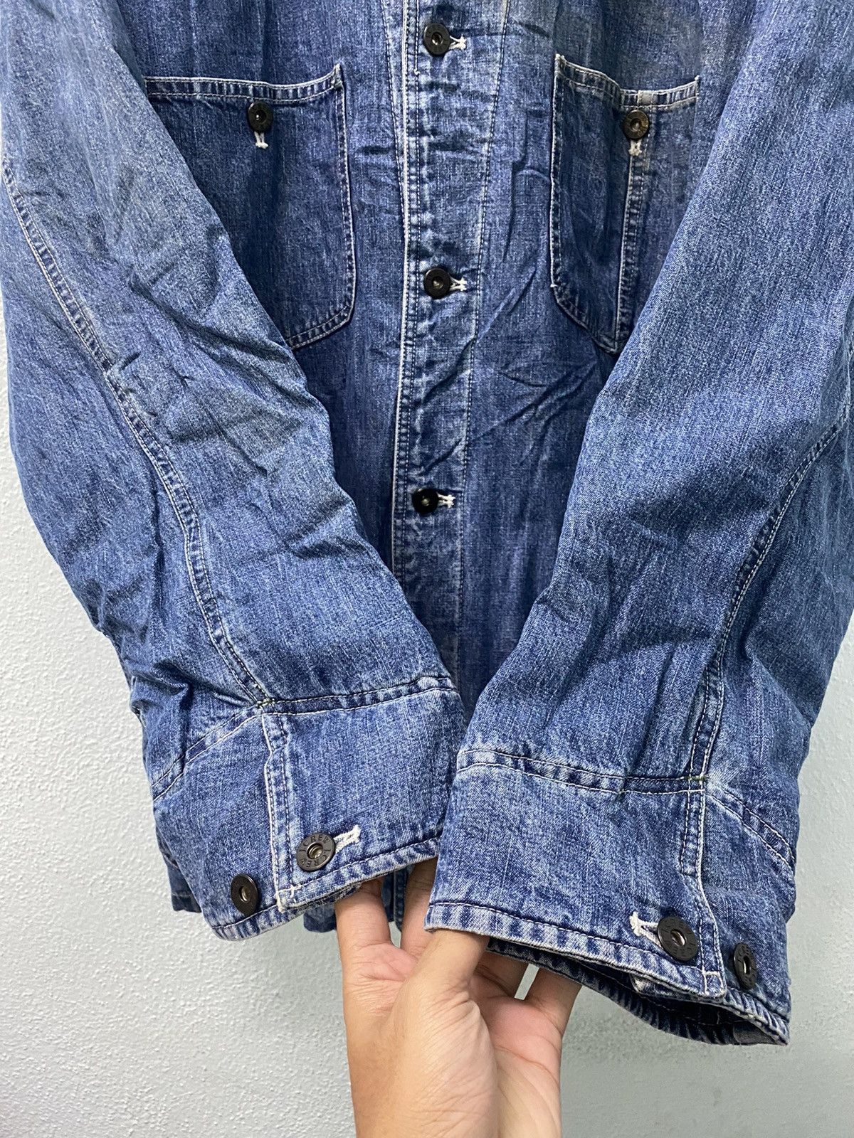 J.Crew × Vintage Vintage J.Crew Denim Jacket Worker Size US L / EU 52-54 / 3 - 4 Thumbnail