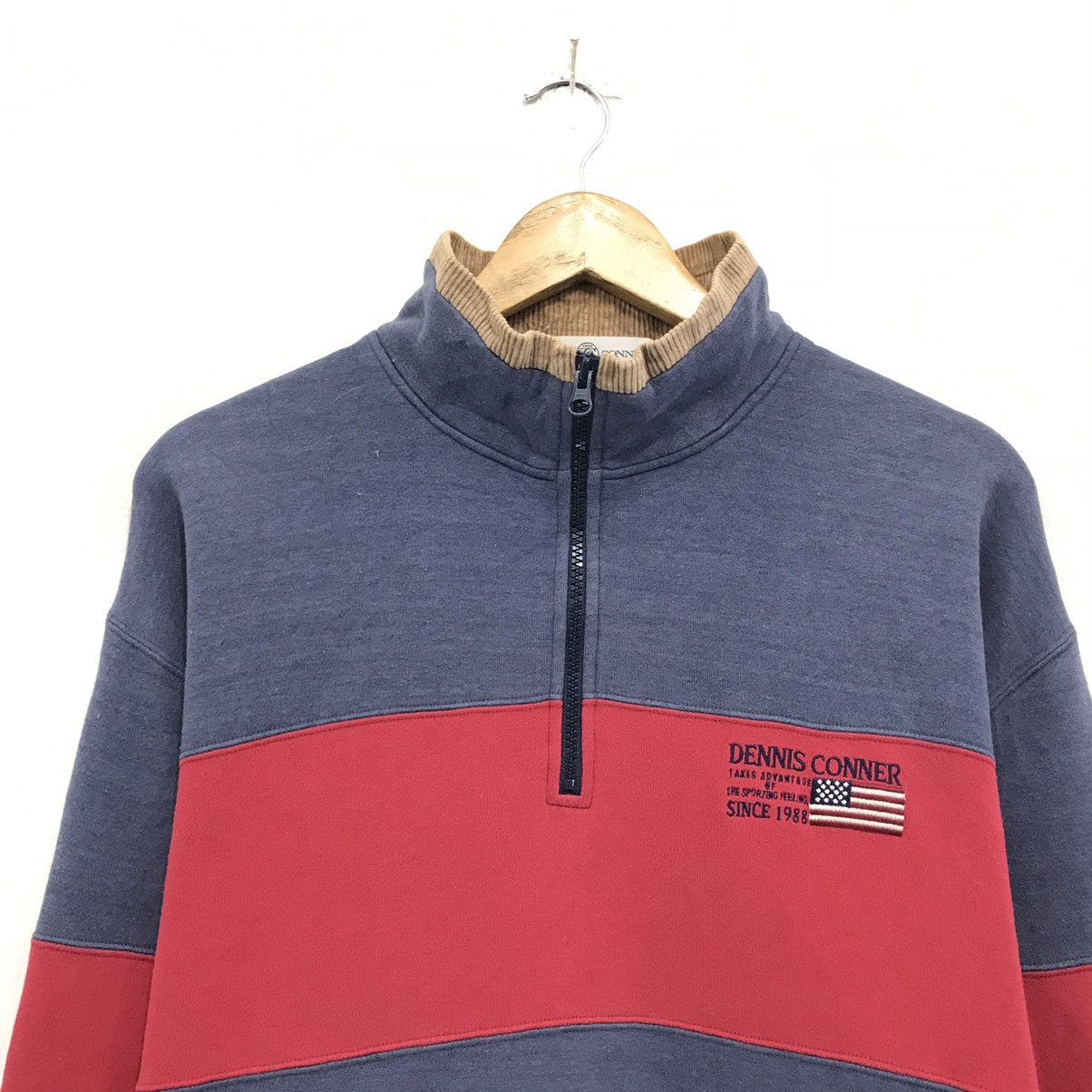 American Apparel × Sports Specialties × Vintage Dennis Conner Sweatshirt Stripes Design American Yachtsman Size US M / EU 48-50 / 2 - 3 Thumbnail