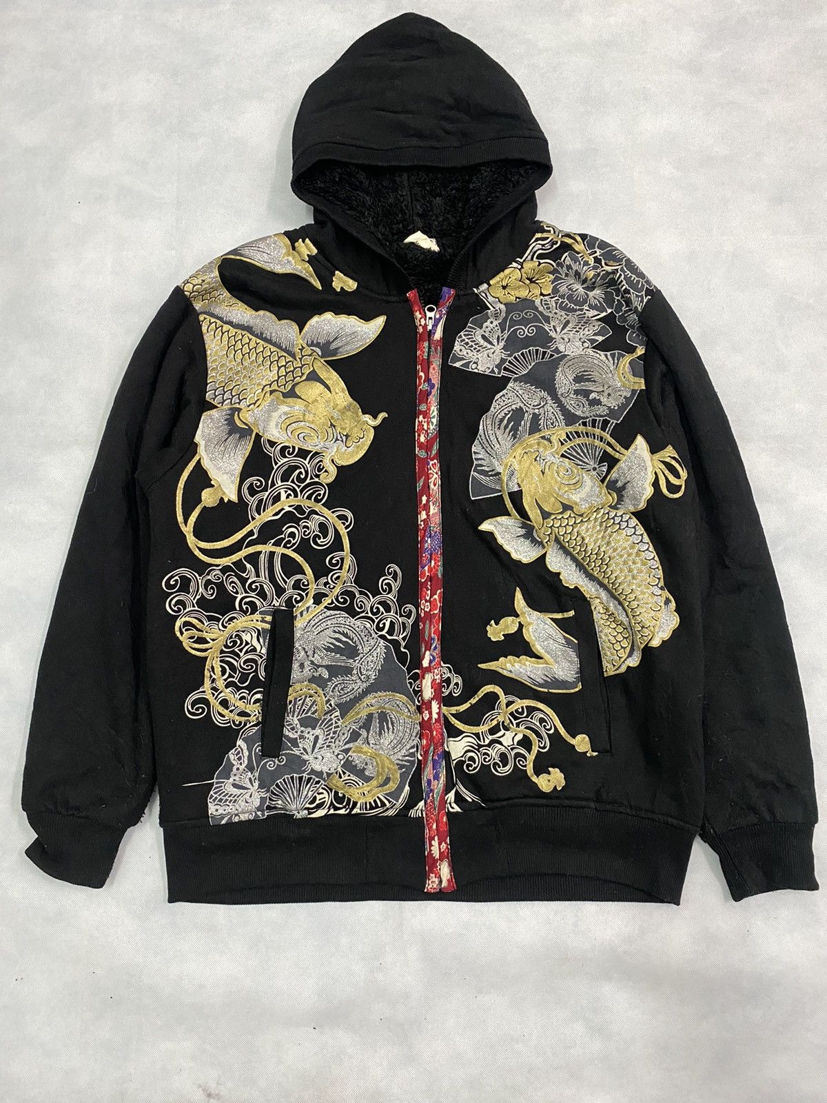 Rare Design🔥 Fish koi Japanese Brand Hoodie Sukajan