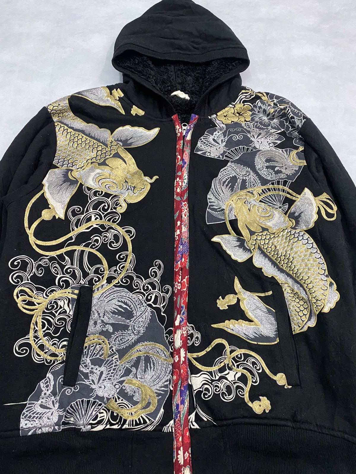 Rare Design🔥 Fish koi Japanese Brand Hoodie Sukajan