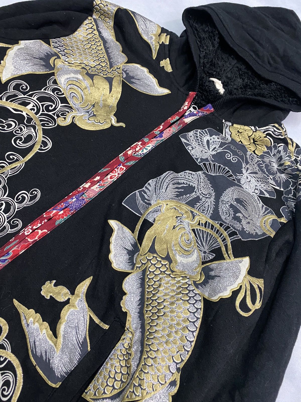 Rare Design🔥 Fish koi Japanese Brand Hoodie Sukajan