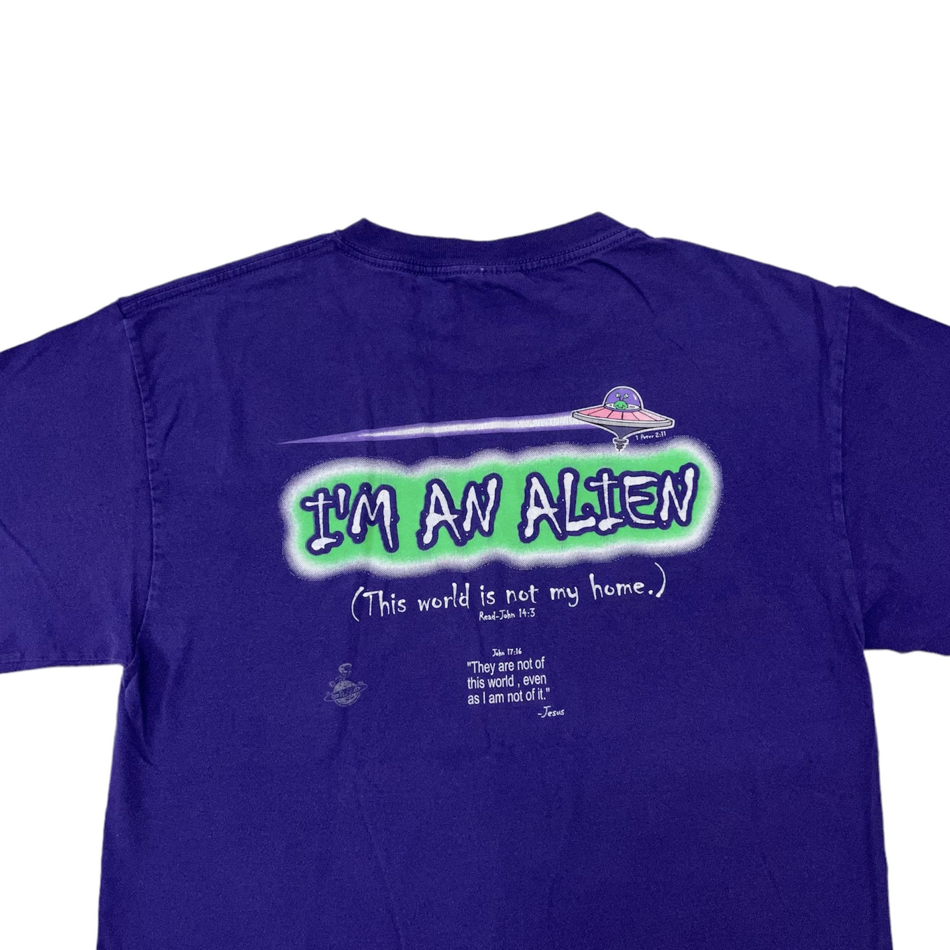 Vintage Vintage 90s Alien “I am alien” Tee Size US L / EU 52-54 / 3 - 3 Thumbnail