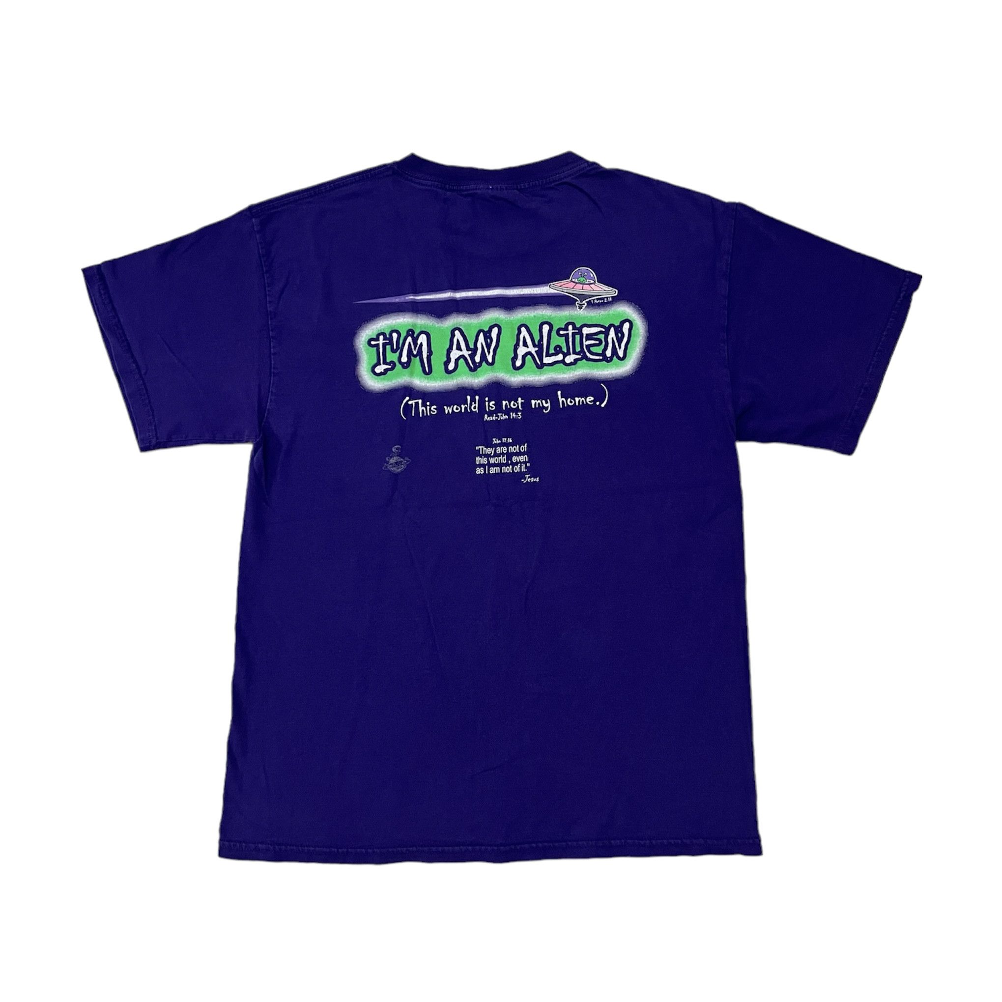 Vintage Vintage 90s Alien “I am alien” Tee Size US L / EU 52-54 / 3 - 1 Thumbnail