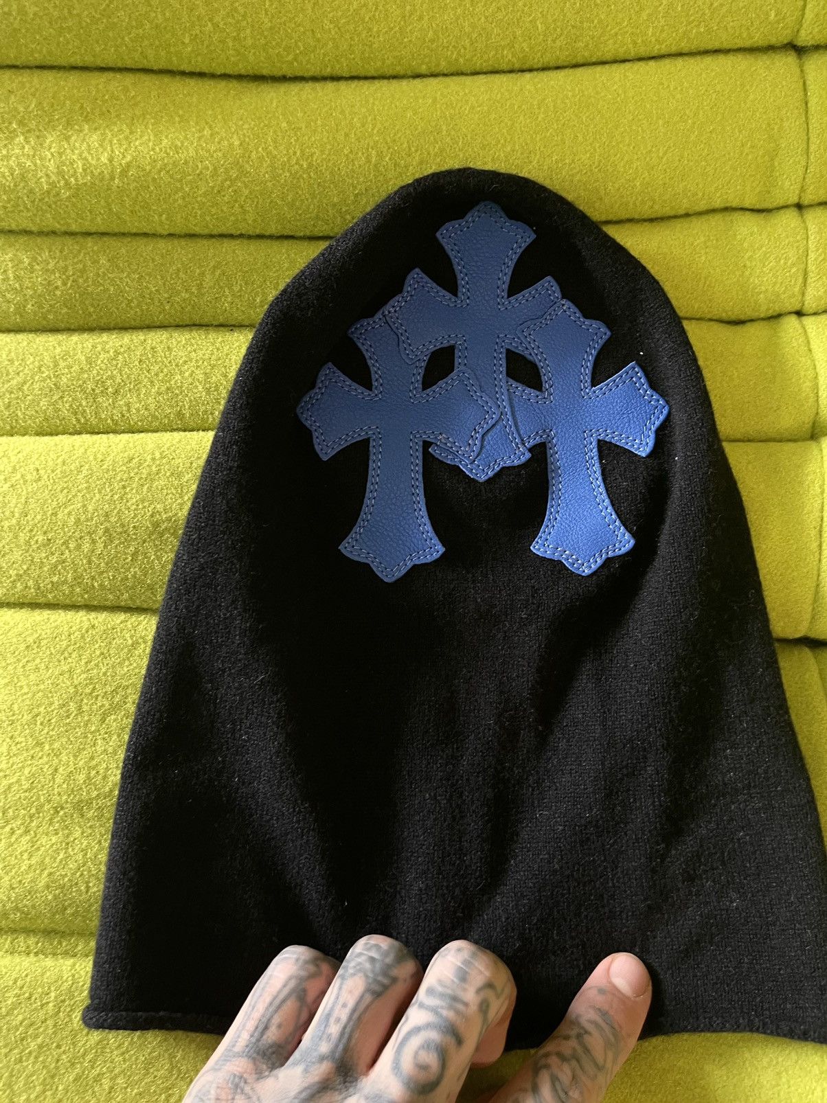 Chrome Hearts Chrome Hearts TRIPLE CROSS PATCH CASHMERE MASK HAT NEW 4G Size ONE SIZE - 4 Thumbnail