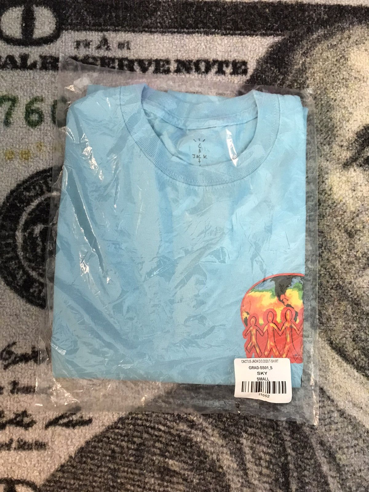 image of Travis Scott Cactus Jack C/o 2020 T-Shirt Light Blue, Men's (Size Small)