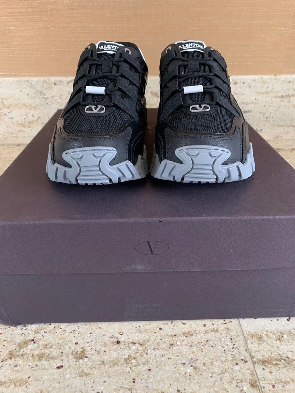 Valentino Leather Logo Trainer in Black Size US 7 / EU 40 - 7 Thumbnail