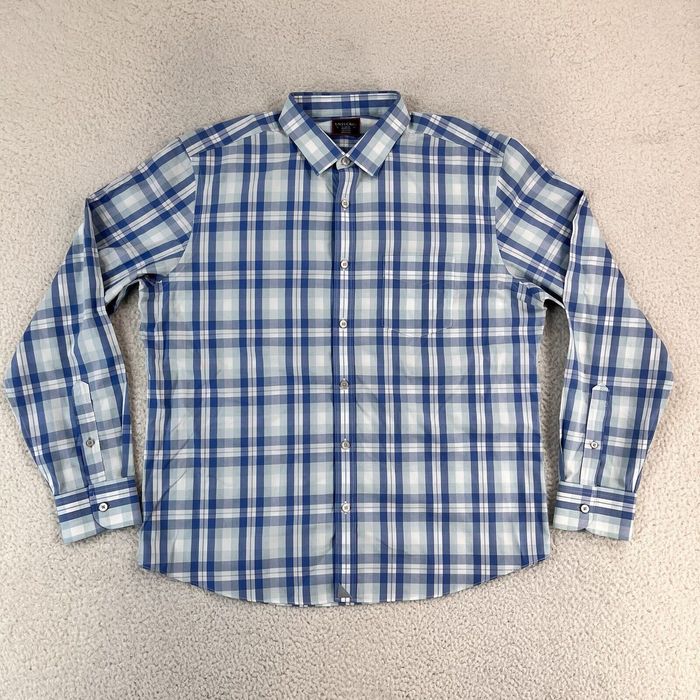 UNTUCKit Untuckit Shirt Mens Extra Large Blue Plaid Button Up Wrinkle ...