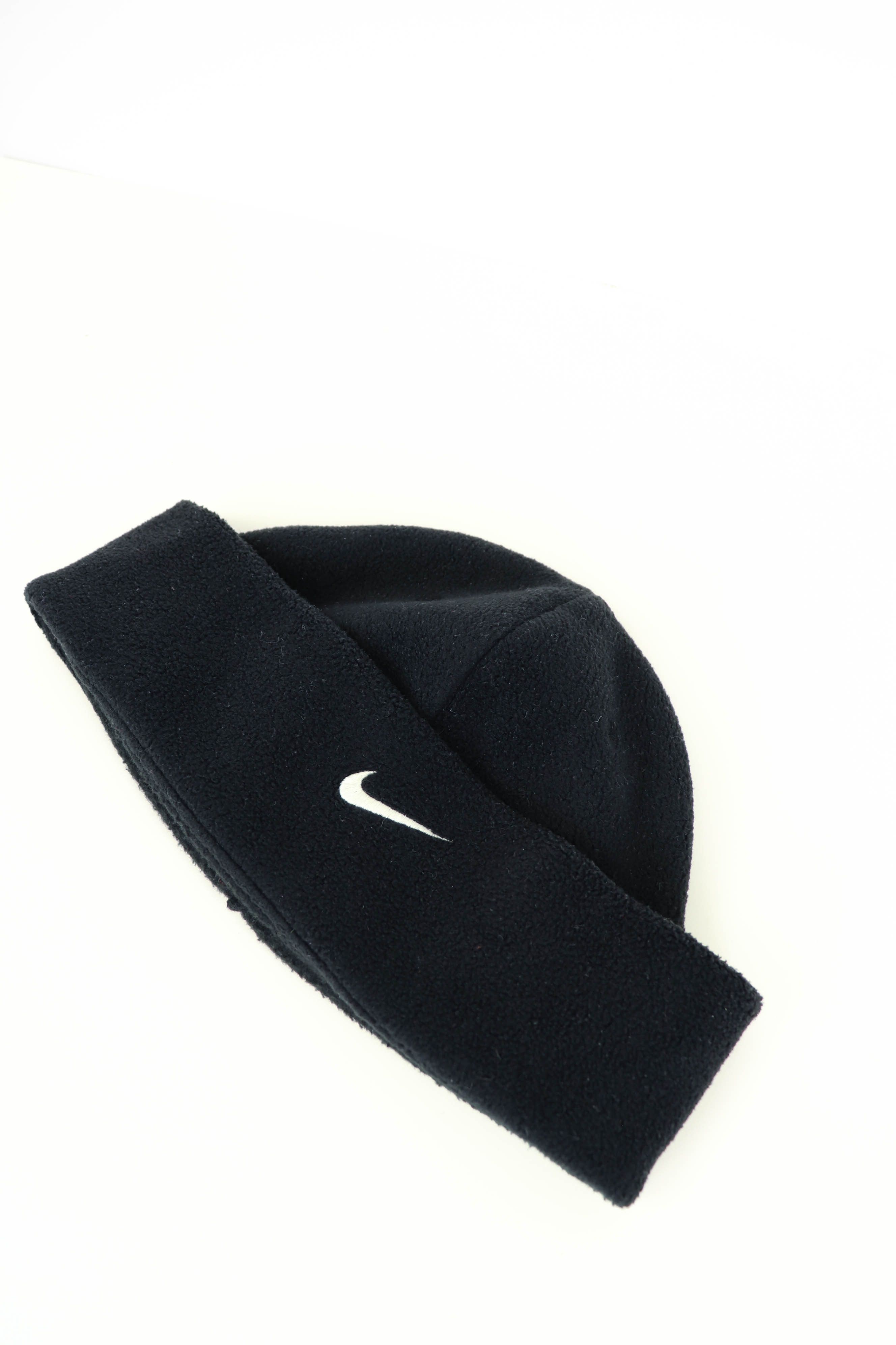Nike Nike Vintage 90s Small Swoosh Sailor Style Black Fleece Hat Size ONE SIZE - 4 Thumbnail