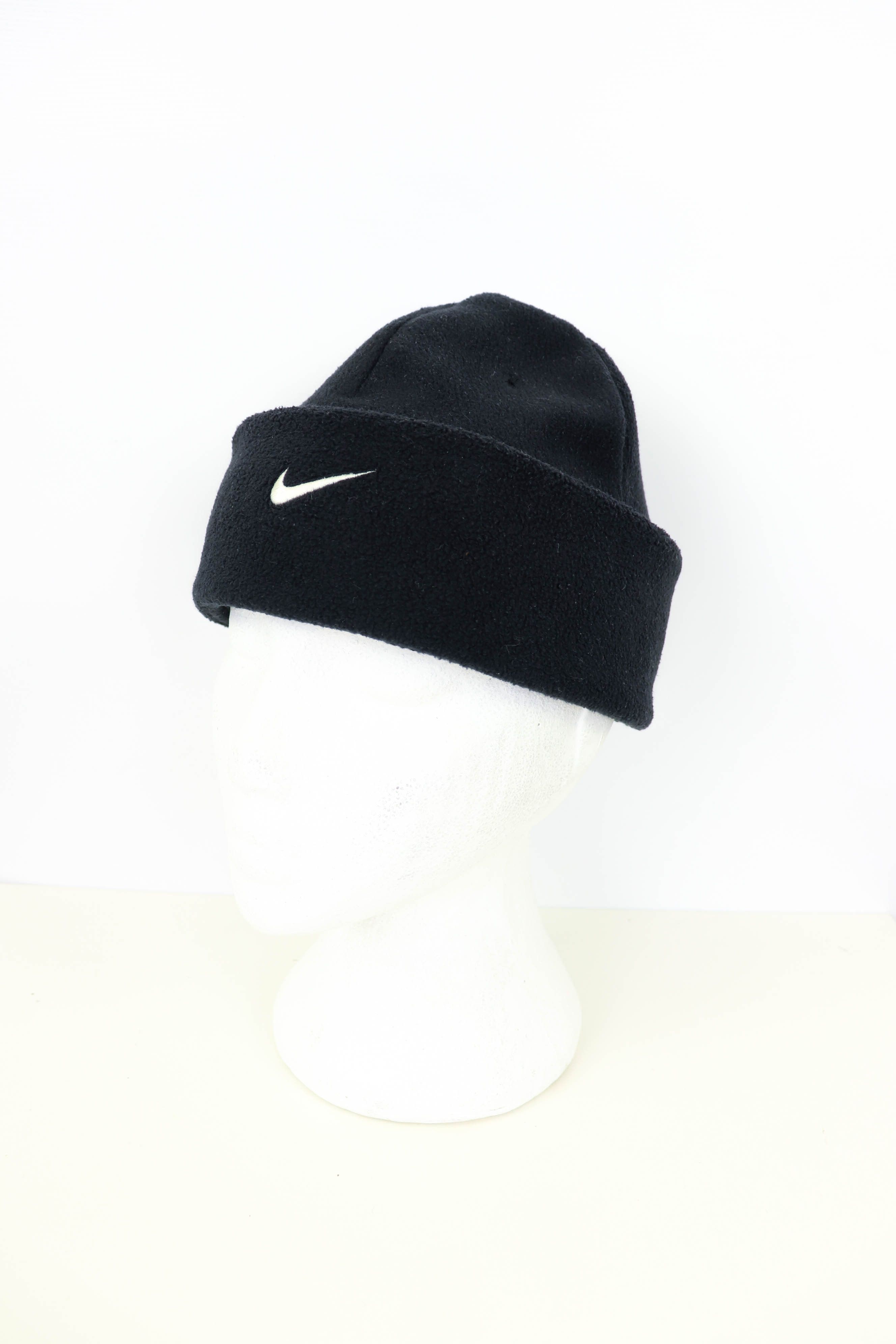 Nike Nike Vintage 90s Small Swoosh Sailor Style Black Fleece Hat Size ONE SIZE - 2 Thumbnail