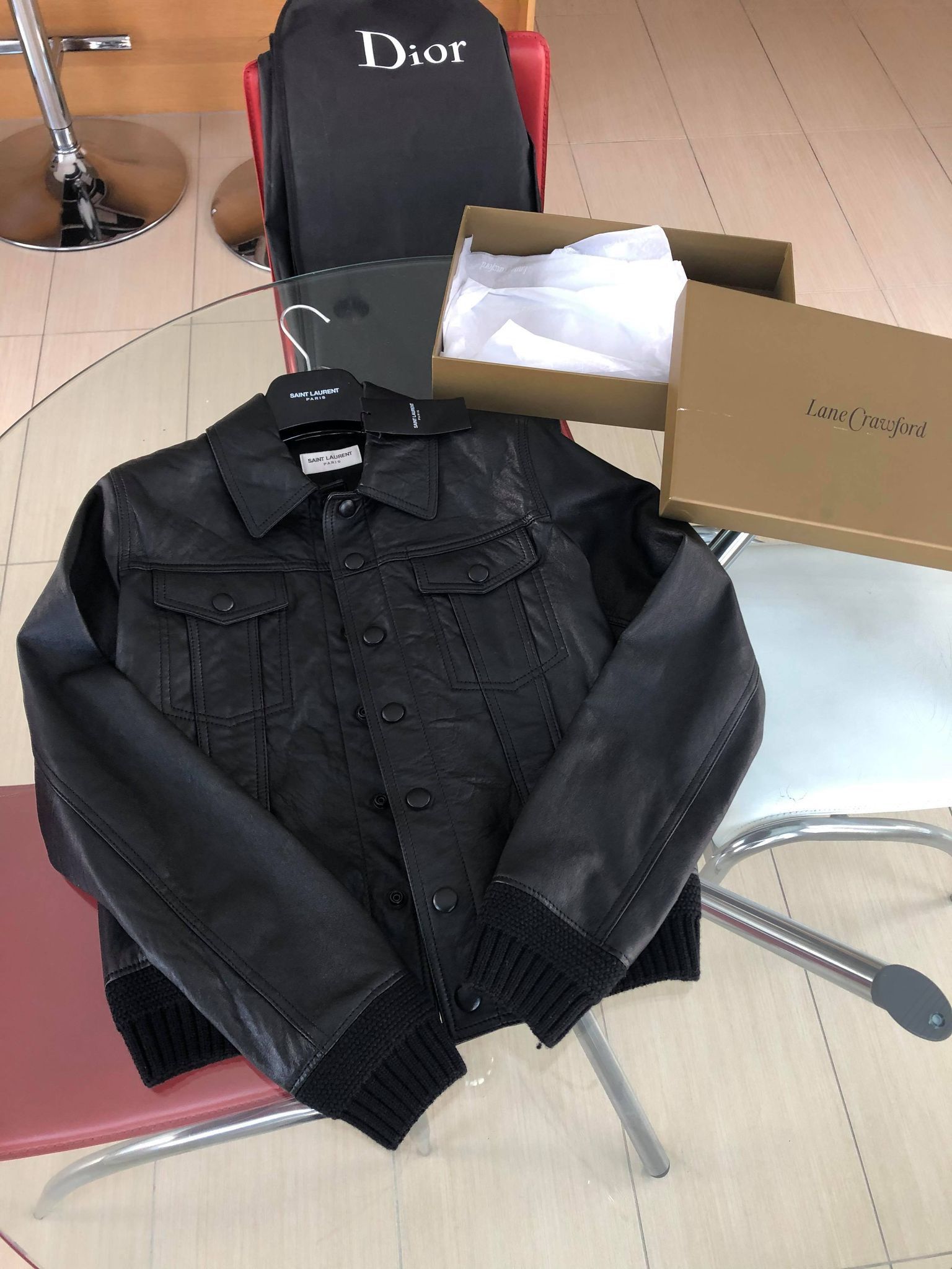 Saint Laurent Paris Saint Laurent Leather Trucker Jacket size Small Size US S / EU 44-46 / 1 - 7 Thumbnail