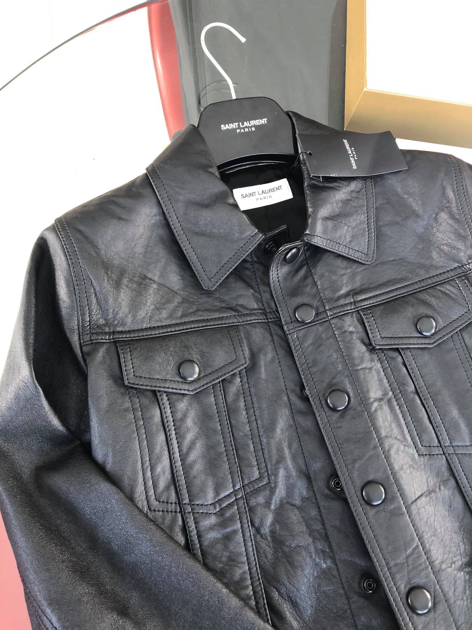 Saint Laurent Paris Saint Laurent Leather Trucker Jacket size Small Size US S / EU 44-46 / 1 - 8 Thumbnail