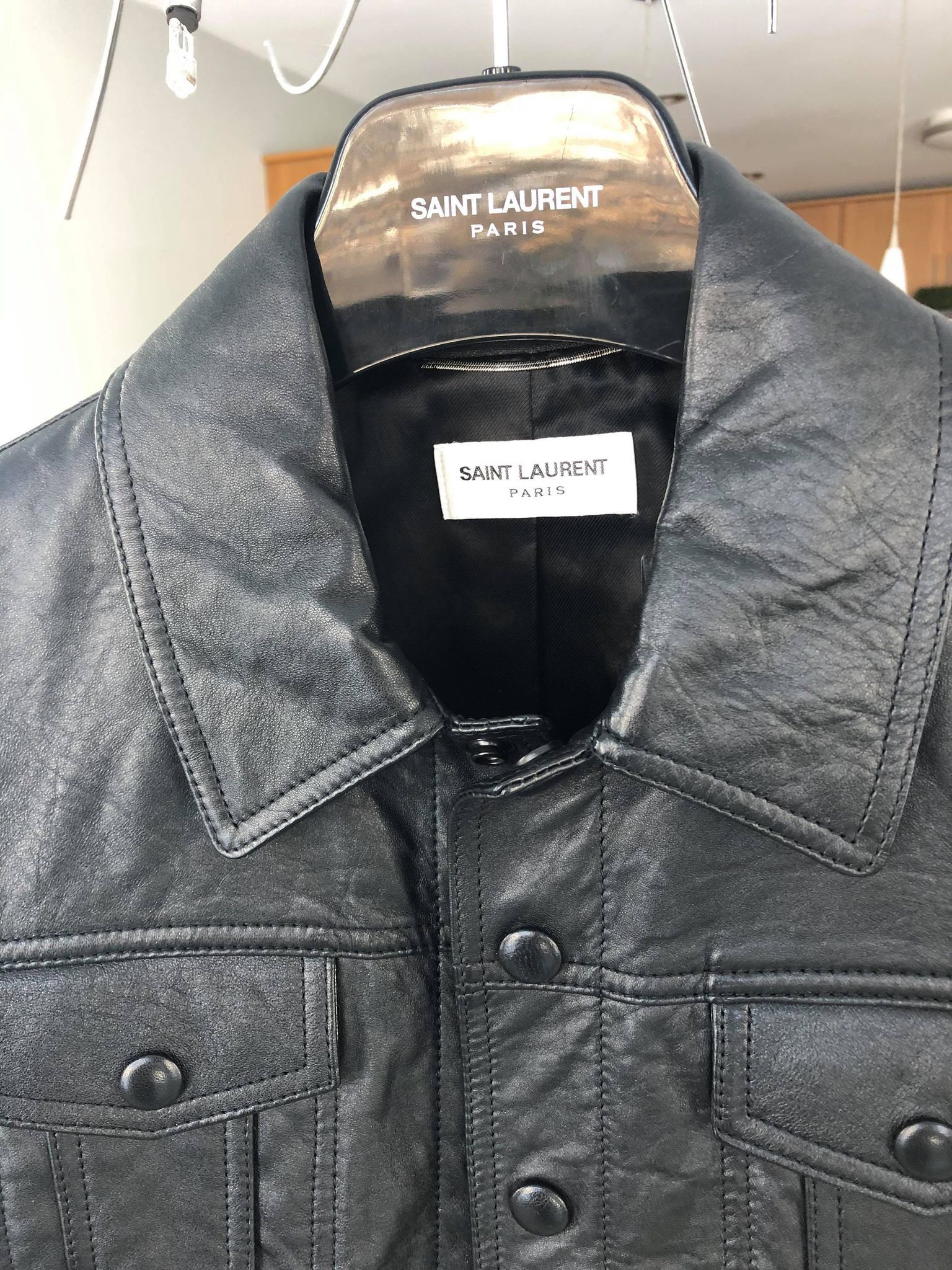 Saint Laurent Paris Saint Laurent Leather Trucker Jacket size Small Size US S / EU 44-46 / 1 - 6 Thumbnail