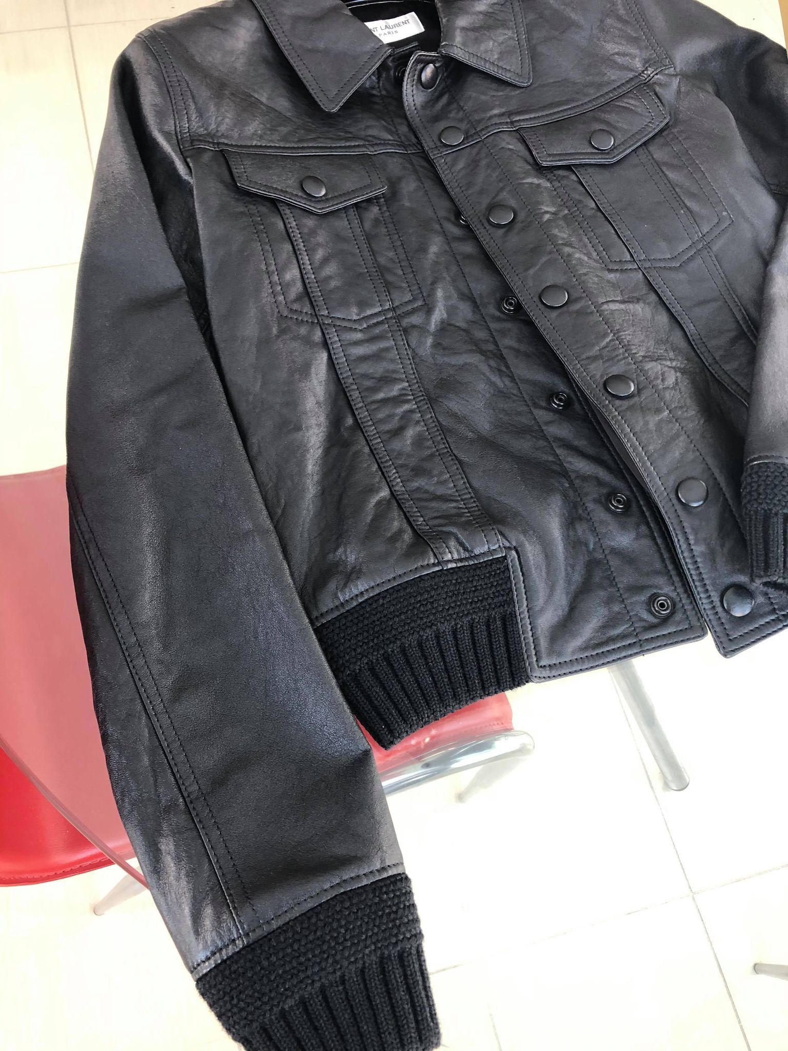 Saint Laurent Paris Saint Laurent Leather Trucker Jacket size Small Size US S / EU 44-46 / 1 - 9 Thumbnail