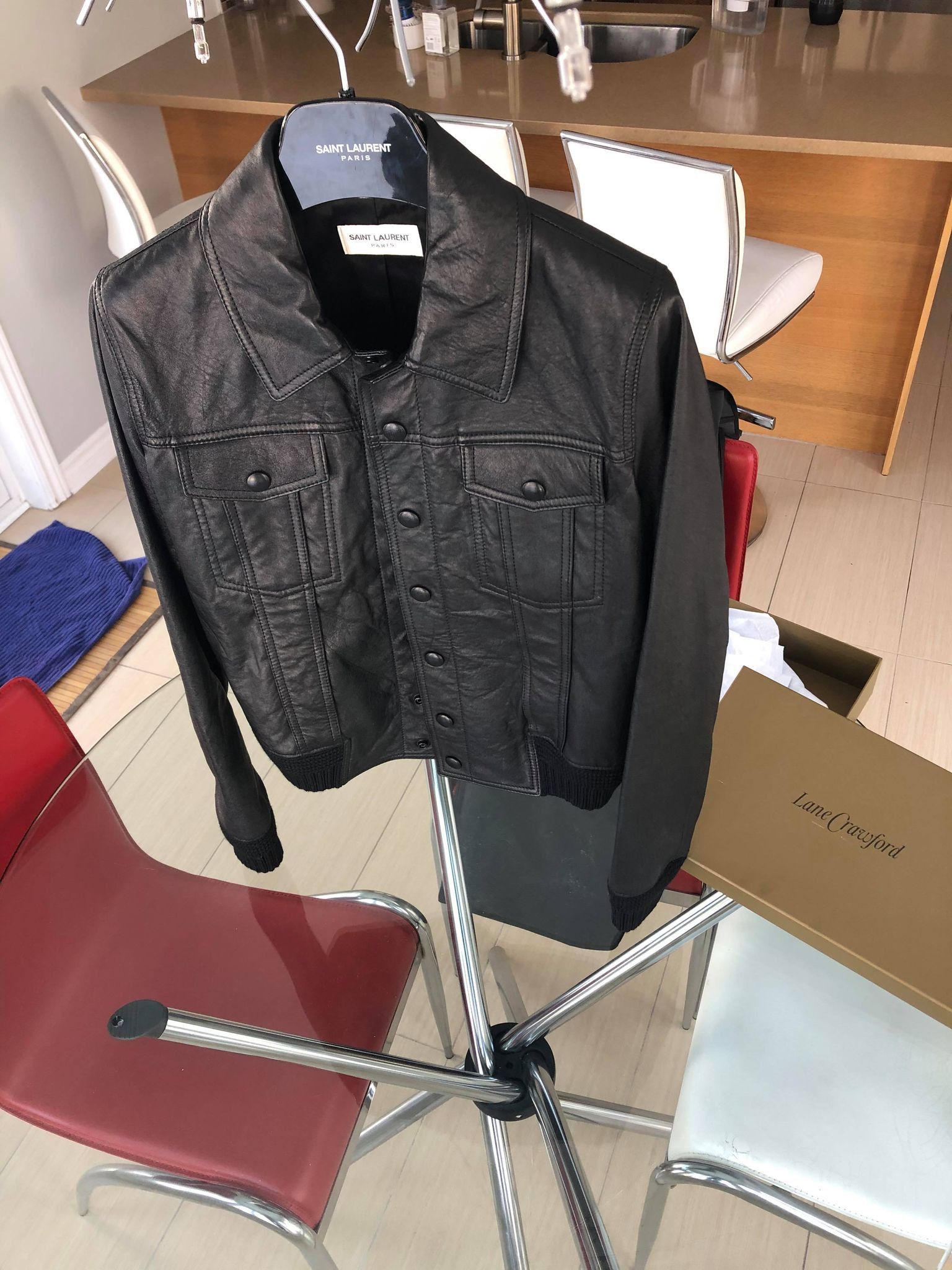 Saint Laurent Paris Saint Laurent Leather Trucker Jacket size Small Size US S / EU 44-46 / 1 - 4 Thumbnail
