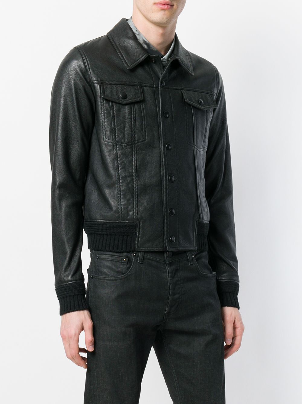 Saint Laurent Paris Saint Laurent Leather Trucker Jacket size Small Size US S / EU 44-46 / 1 - 16 Thumbnail