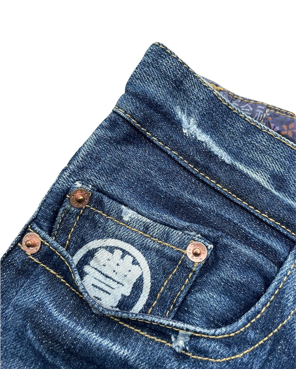 If Six Was Nine Japanesse Traditional Custom Distressed Denim Size US 30 / EU 46 - 6 Thumbnail