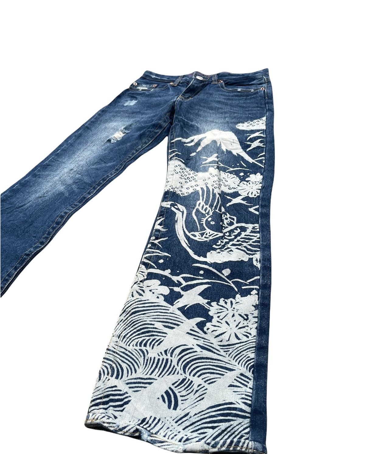 If Six Was Nine Japanesse Traditional Custom Distressed Denim Size US 30 / EU 46 - 2 Thumbnail