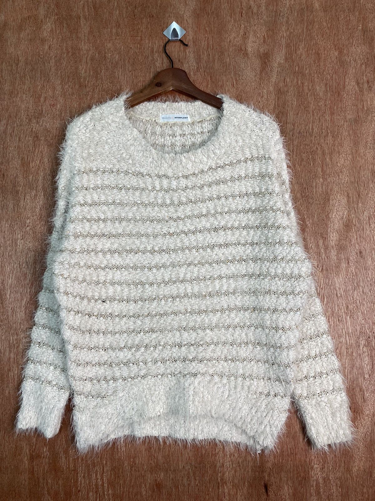 Japanese Brand × Solid and Striped DLS Beauty by Interplanet Mohair shaggy Knit Sweaters #BB586 Size US M / EU 48-50 / 2 - 1 Thumbnail