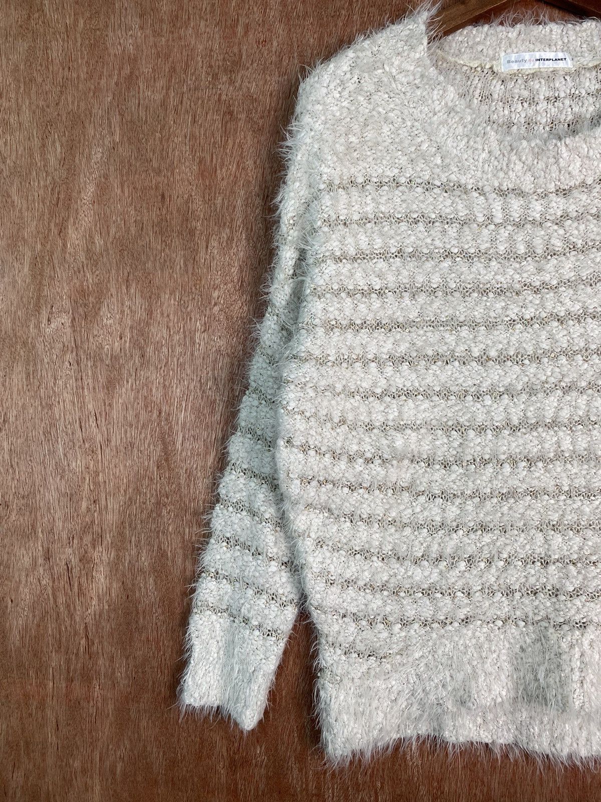 Japanese Brand × Solid and Striped DLS Beauty by Interplanet Mohair shaggy Knit Sweaters #BB586 Size US M / EU 48-50 / 2 - 2 Thumbnail