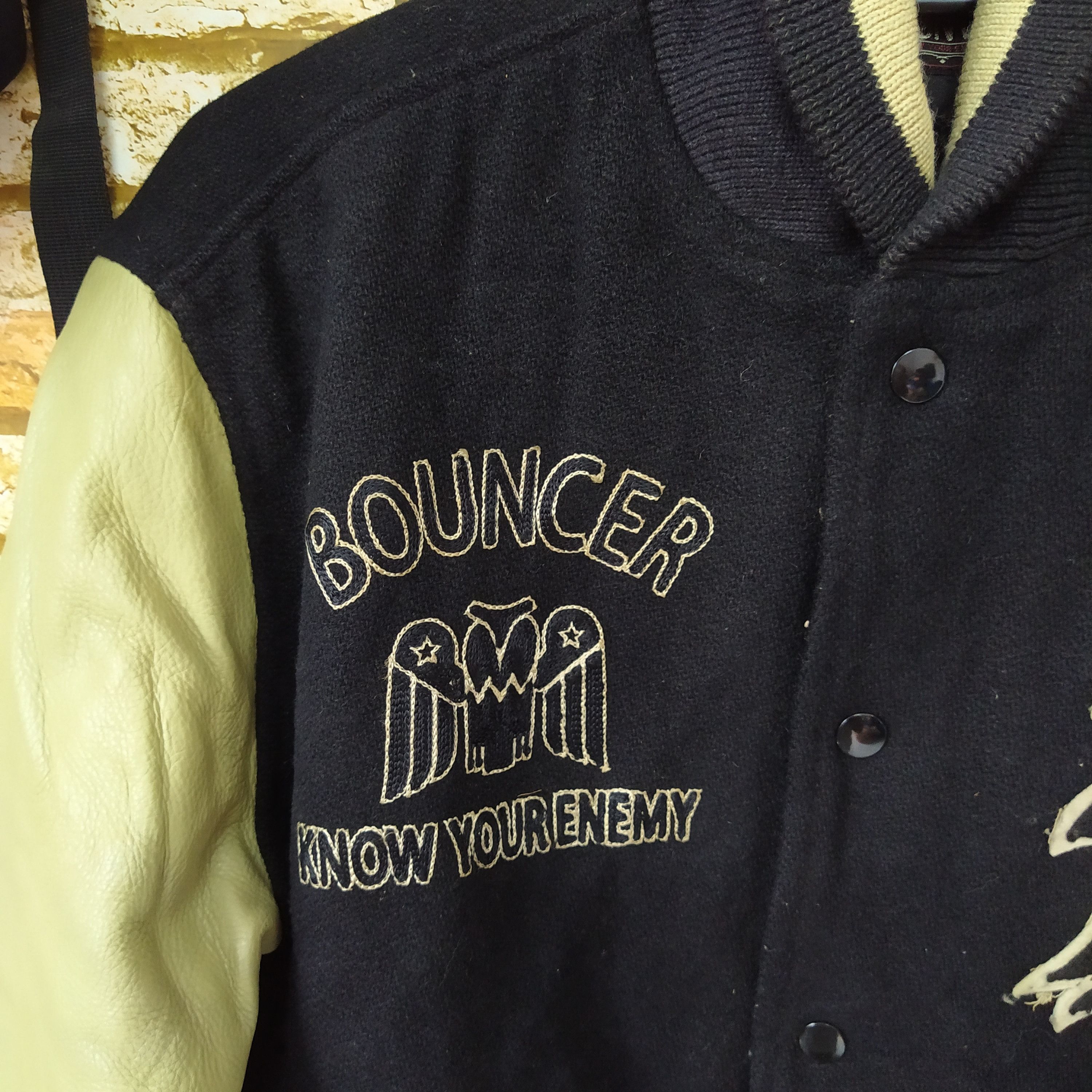 Japanese Brand BOUNCER JAPAN COWHIDE VARSITY JACKET like RRL (D451) Size US L / EU 52-54 / 3 - 3 Thumbnail