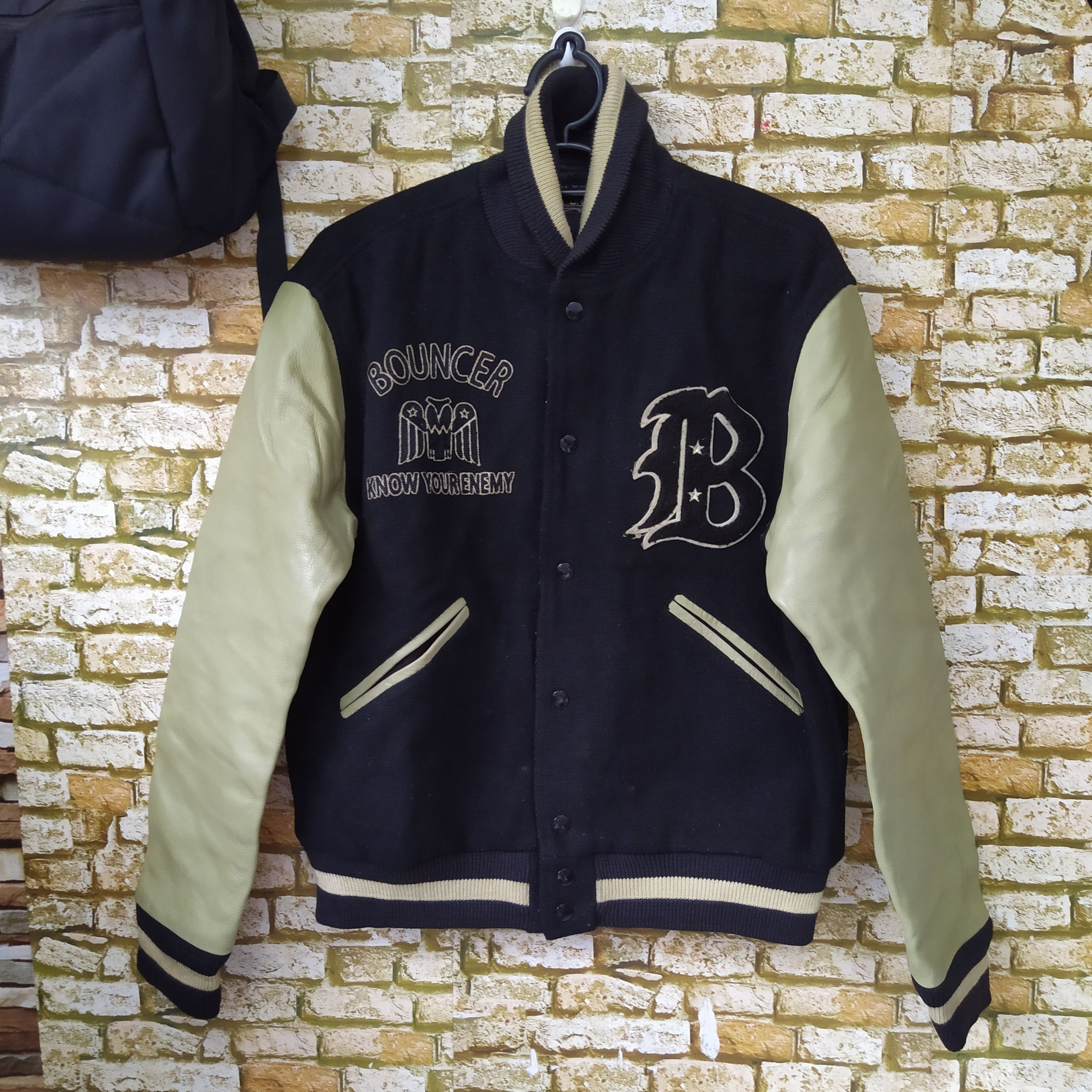 Japanese Brand BOUNCER JAPAN COWHIDE VARSITY JACKET like RRL (D451) Size US L / EU 52-54 / 3 - 1 Thumbnail