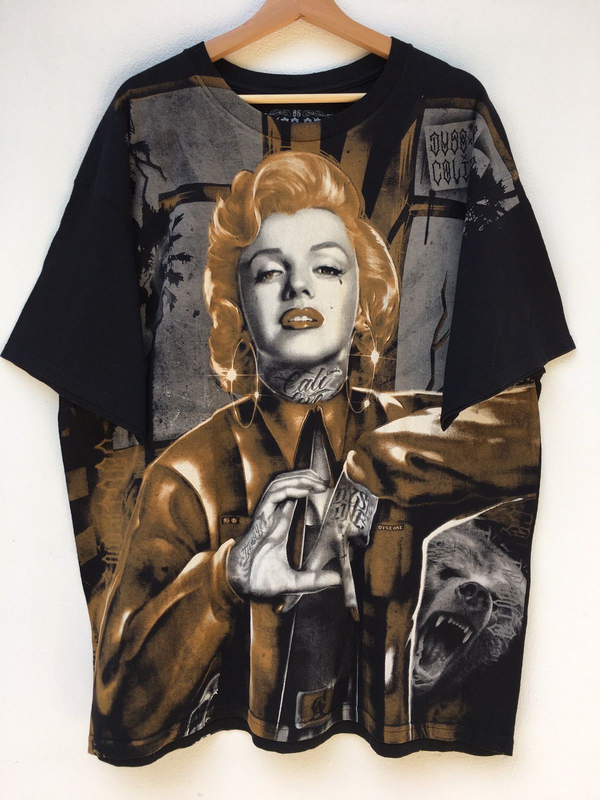 Image of Band Tees x Monroe Vintage Dyseone Marilyn Monroe Black 2Xl Tshirt, Men's