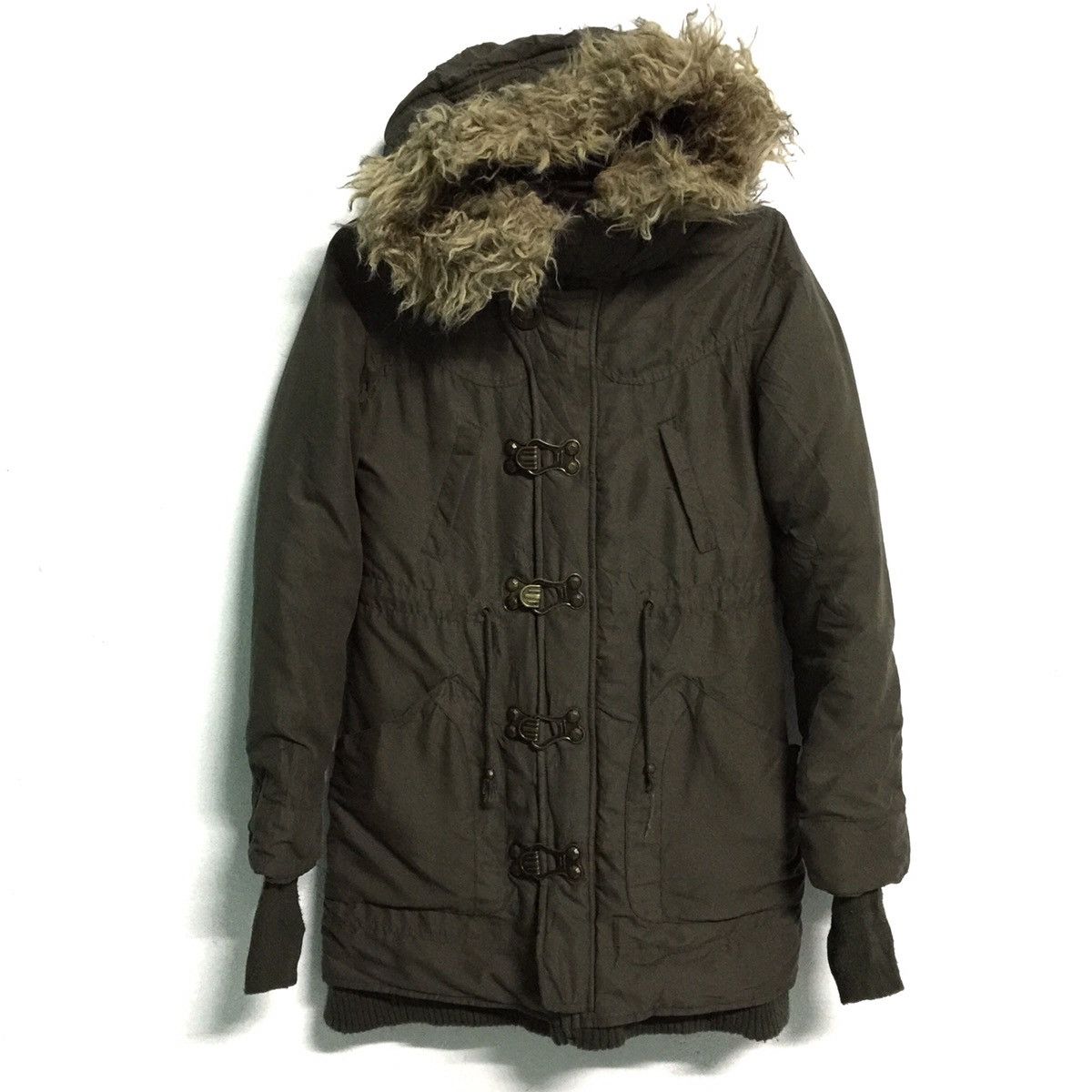 image of Military Parka Jacket,have Hood Fur Glove Like Obscur Stye, Men's (Size Small)