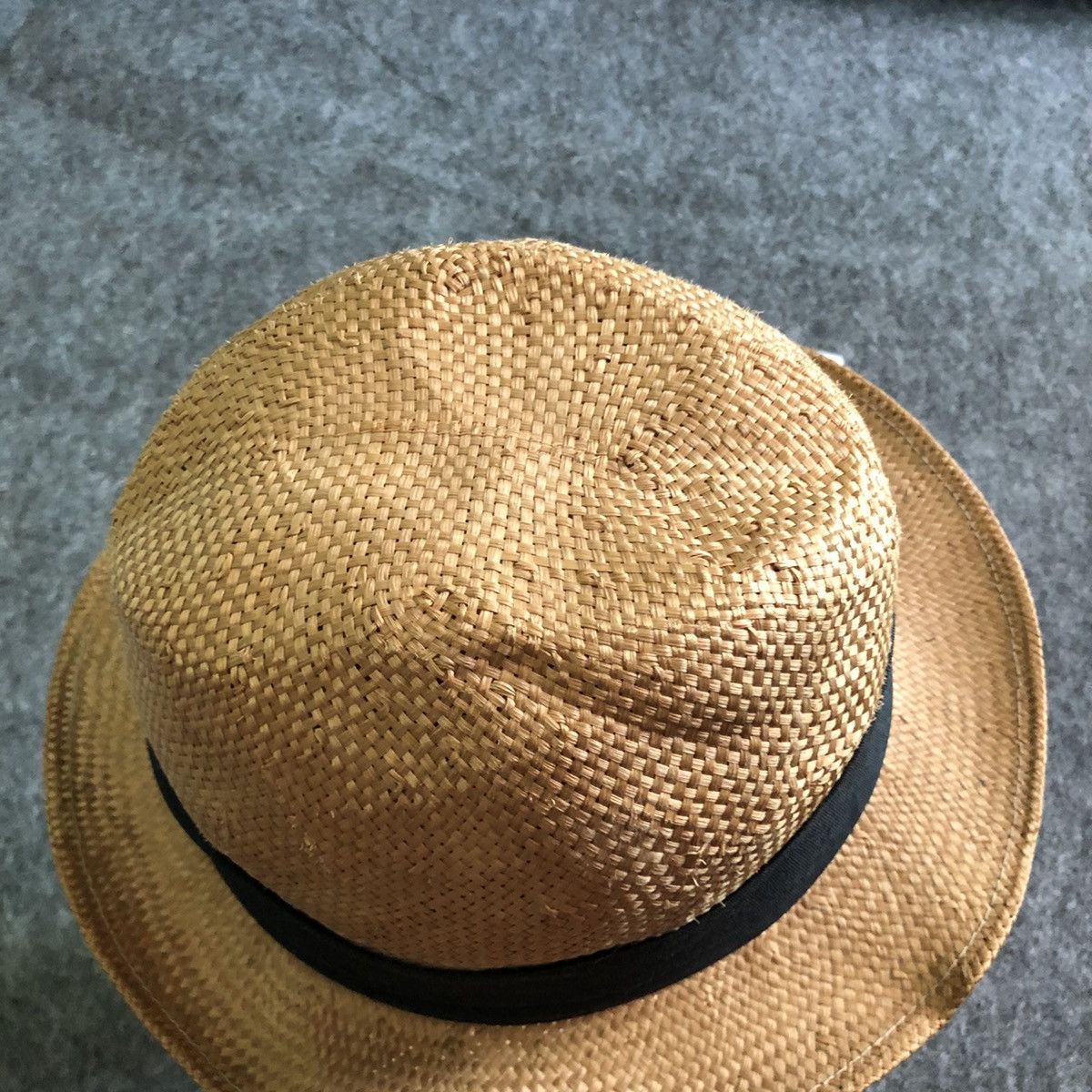 Balenciaga × Vintage 🔥Rare Colector Item🔥Balenciaga Fedora Hat Straw Hat Size ONE SIZE - 5 Thumbnail