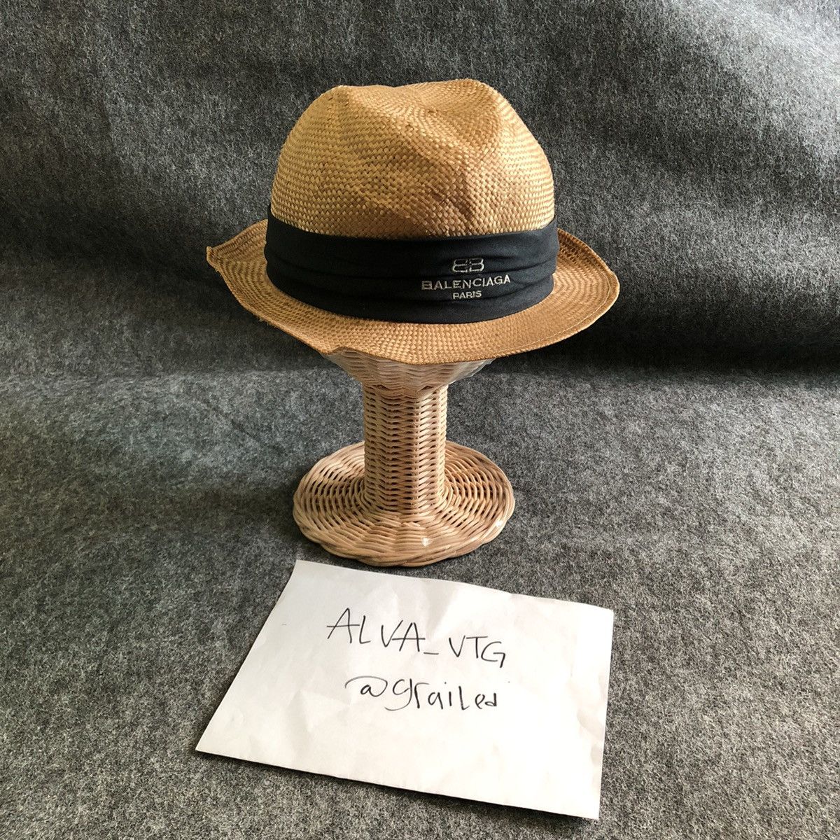 Balenciaga × Vintage 🔥Rare Colector Item🔥Balenciaga Fedora Hat Straw Hat Size ONE SIZE - 1 Thumbnail