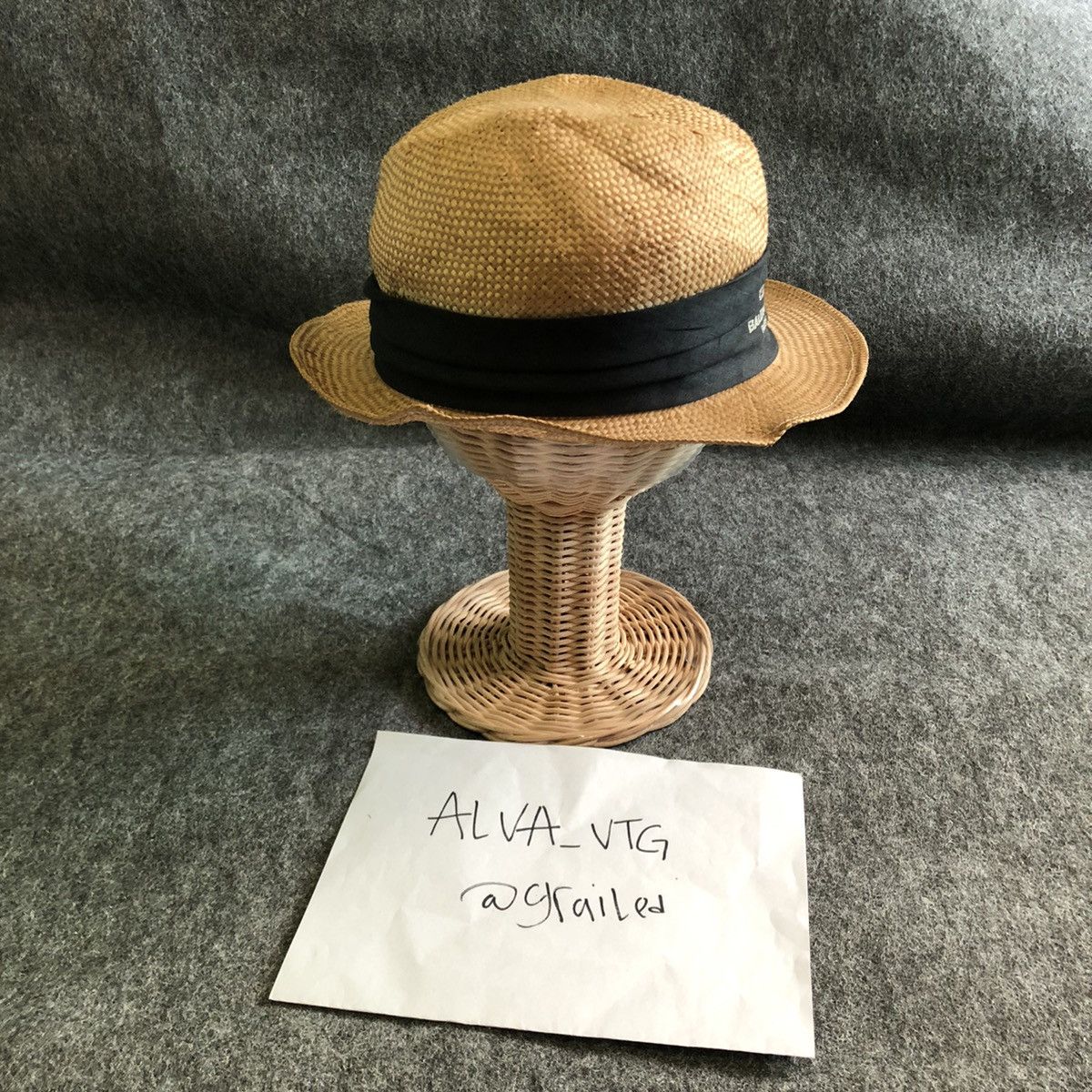 Balenciaga × Vintage 🔥Rare Colector Item🔥Balenciaga Fedora Hat Straw Hat Size ONE SIZE - 2 Thumbnail