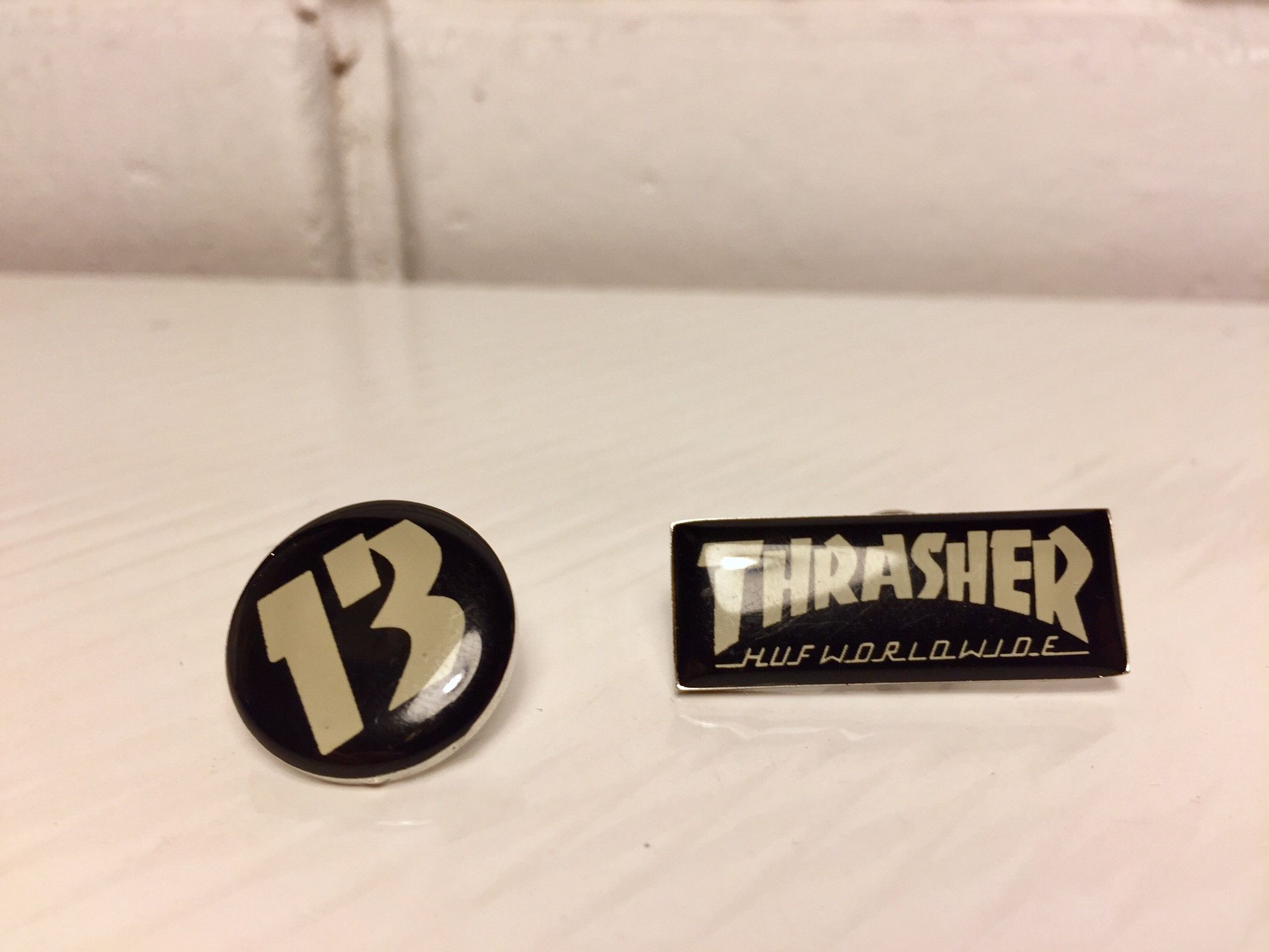 Huf × Thrasher Huf X Thrasher 13 Collaborative Enamel Pins Set Skate Size ONE SIZE - 1 Thumbnail