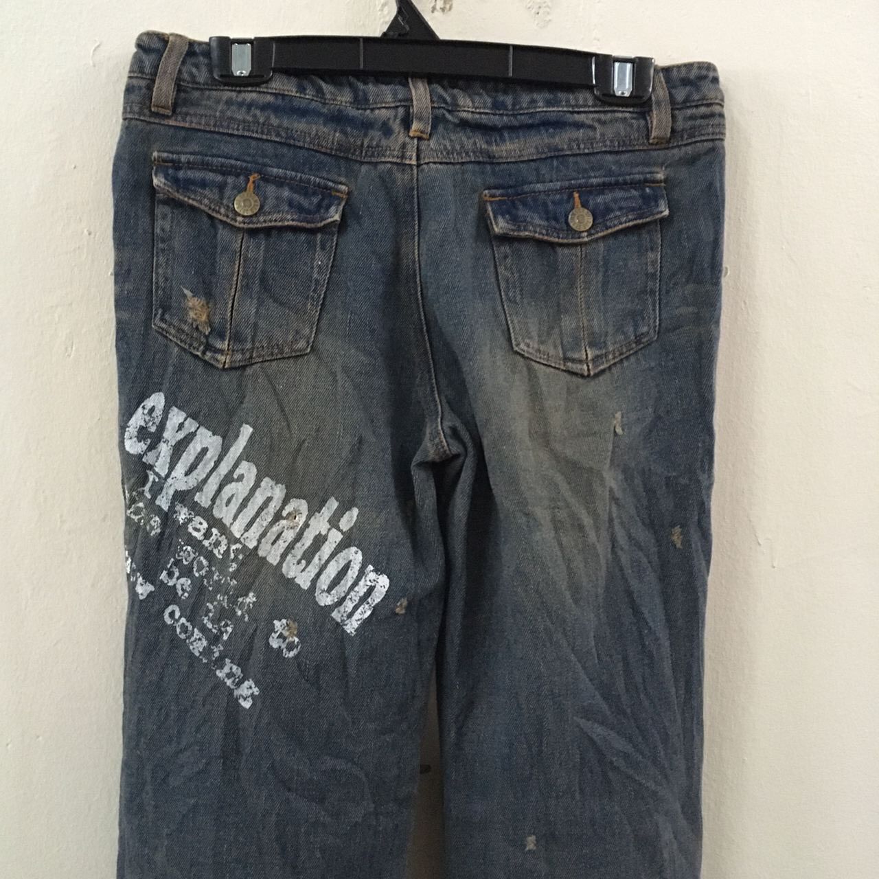 Japanese Brand Vintage Sky Bomber distressed denim jeans Size US 33 - 8 Thumbnail