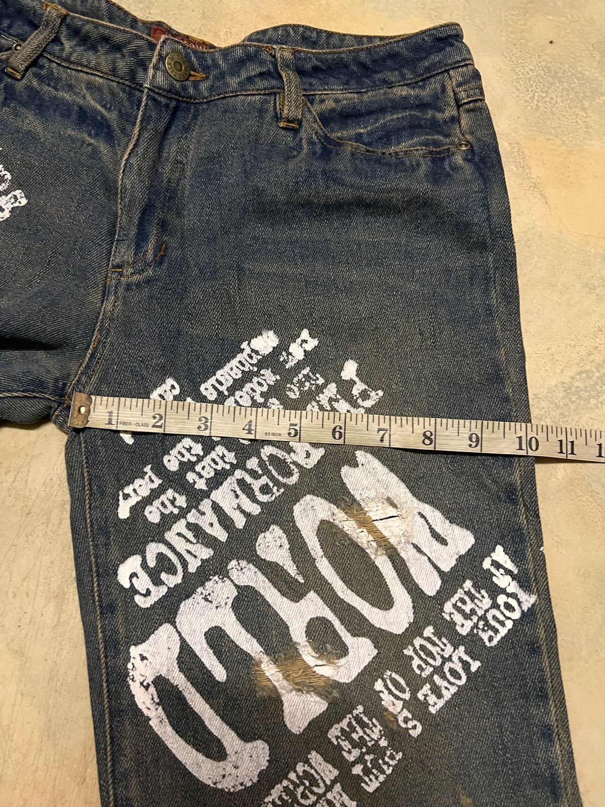Japanese Brand Vintage Sky Bomber distressed denim jeans Size US 33 - 16 Thumbnail