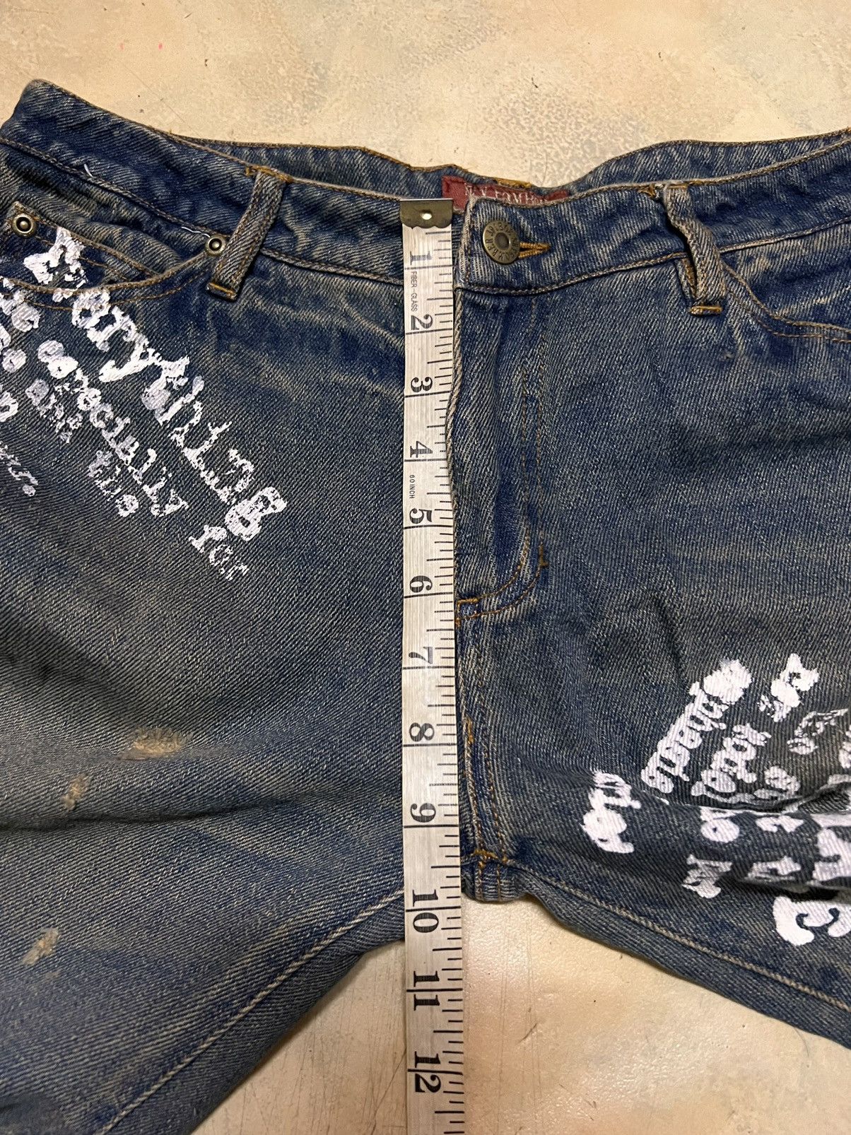 Japanese Brand Vintage Sky Bomber distressed denim jeans Size US 33 - 15 Thumbnail