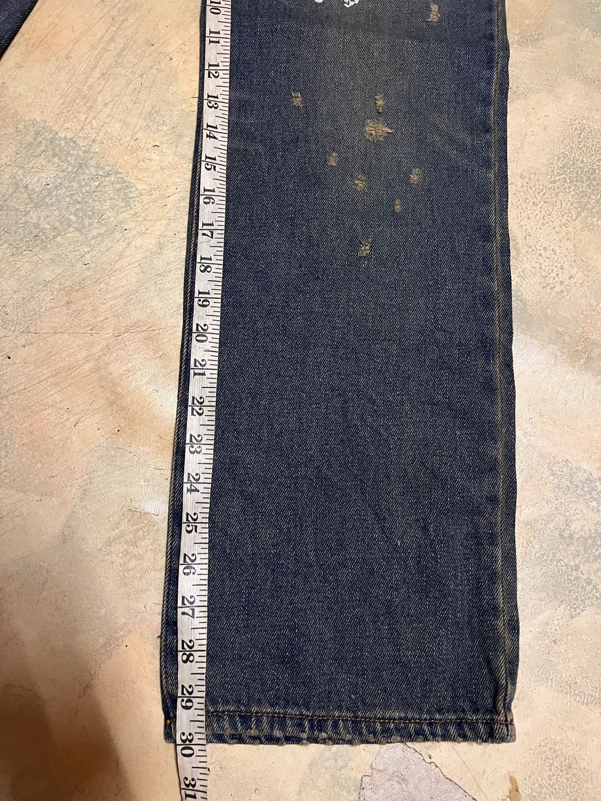 Japanese Brand Vintage Sky Bomber distressed denim jeans Size US 33 - 19 Thumbnail