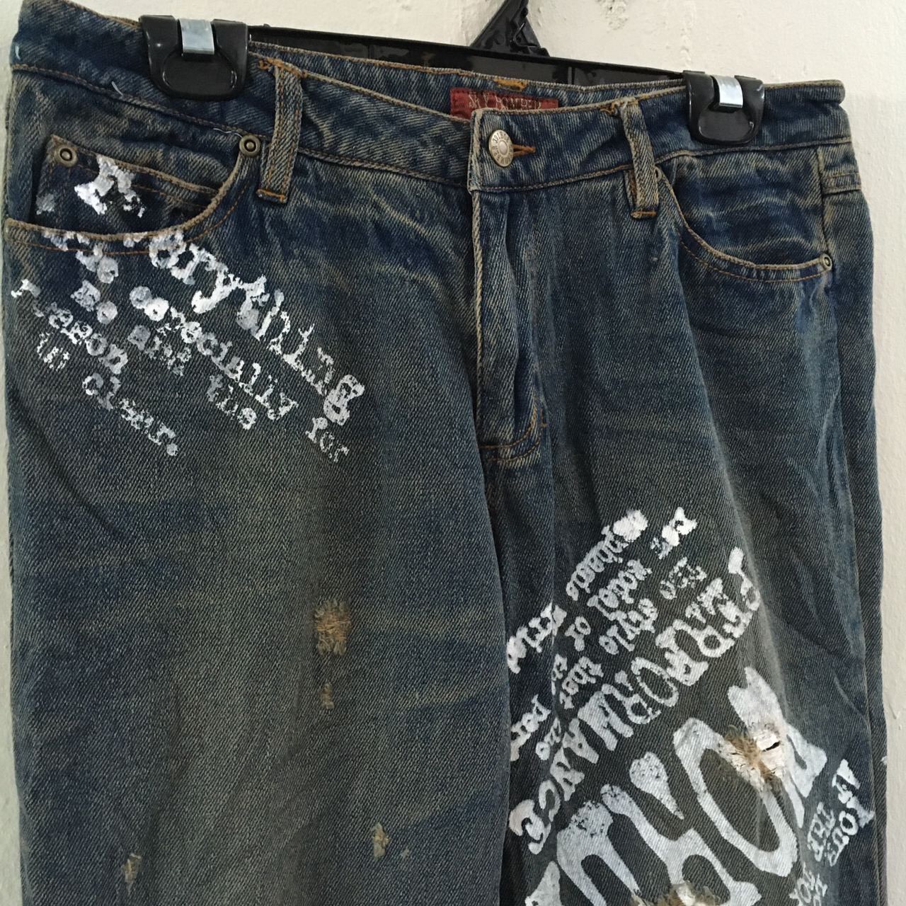 Japanese Brand Vintage Sky Bomber distressed denim jeans Size US 33 - 6 Thumbnail