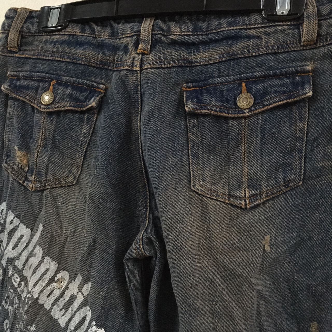 Japanese Brand Vintage Sky Bomber distressed denim jeans Size US 33 - 9 Thumbnail
