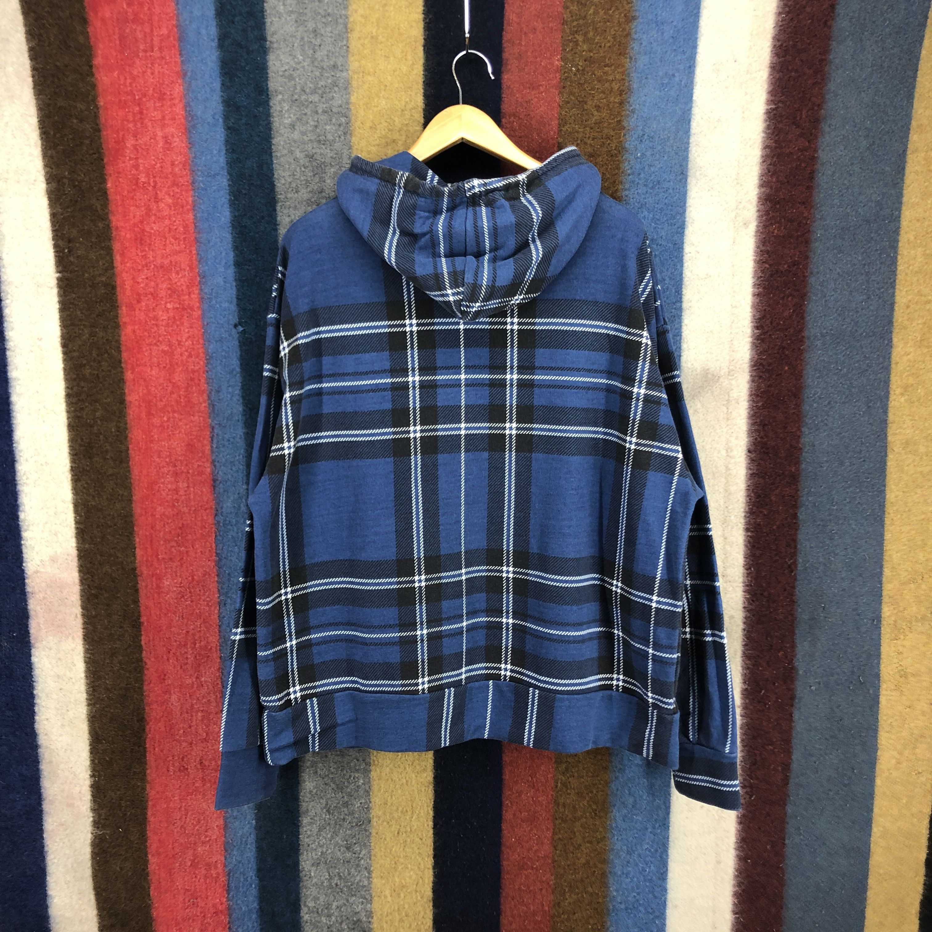 Japanese Brand H REM MUSEUM Checked Hoodie Pullover #2679-76 Size US XL / EU 56 / 4 - 7 Thumbnail