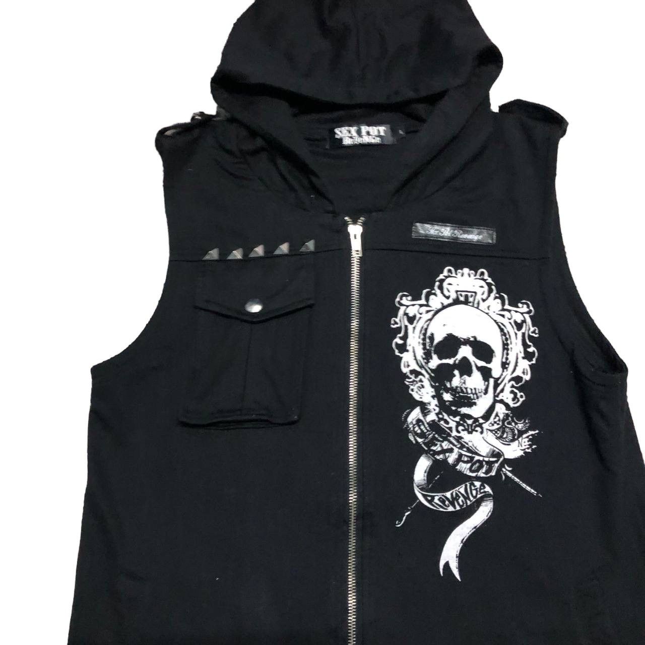 Japanese Brand × Seditionaries SEX POT REVENGE SKULLS SLEEVELESS PUNK HOODIE Size US M / EU 48-50 / 2 - 4 Thumbnail