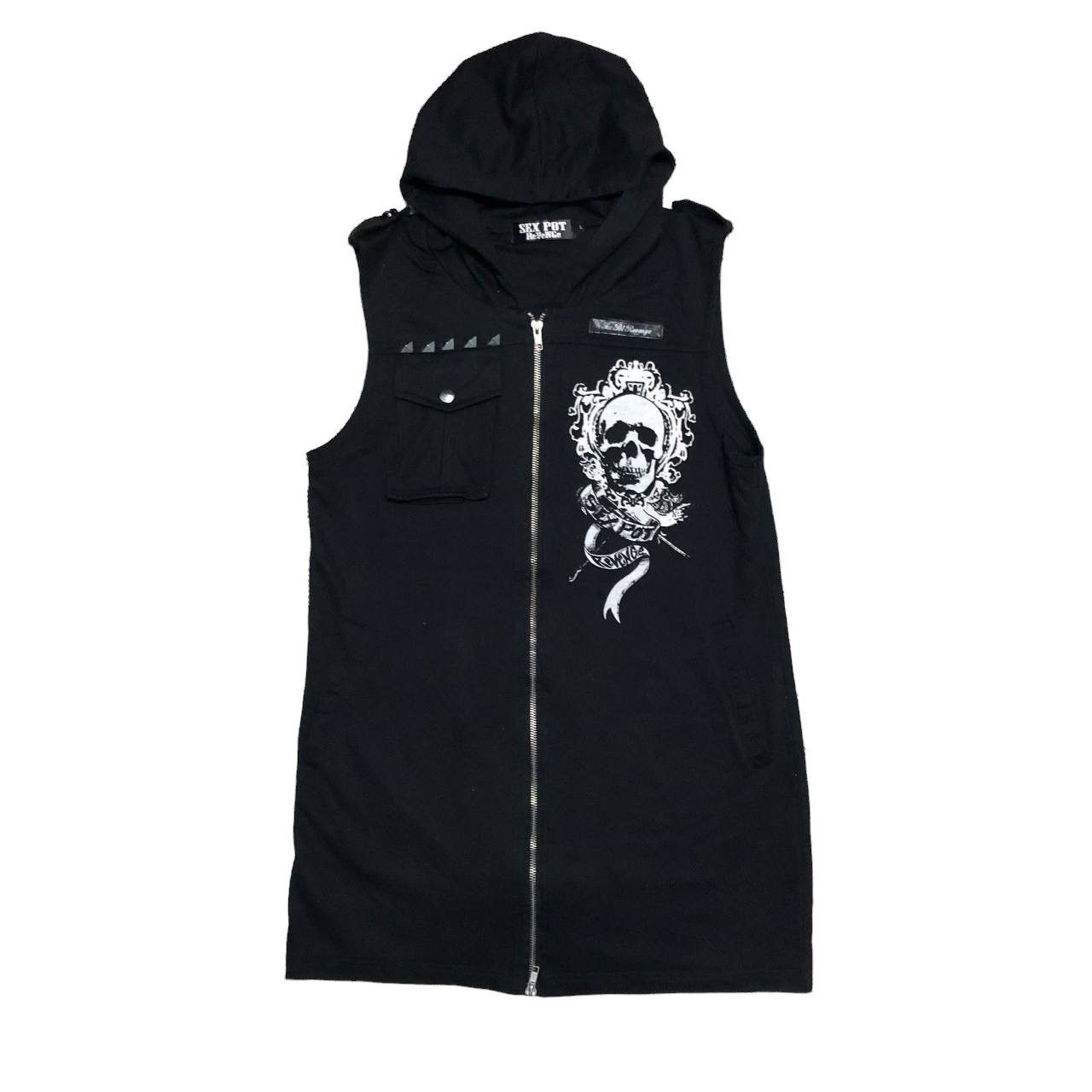 Japanese Brand × Seditionaries SEX POT REVENGE SKULLS SLEEVELESS PUNK HOODIE Size US M / EU 48-50 / 2 - 3 Thumbnail
