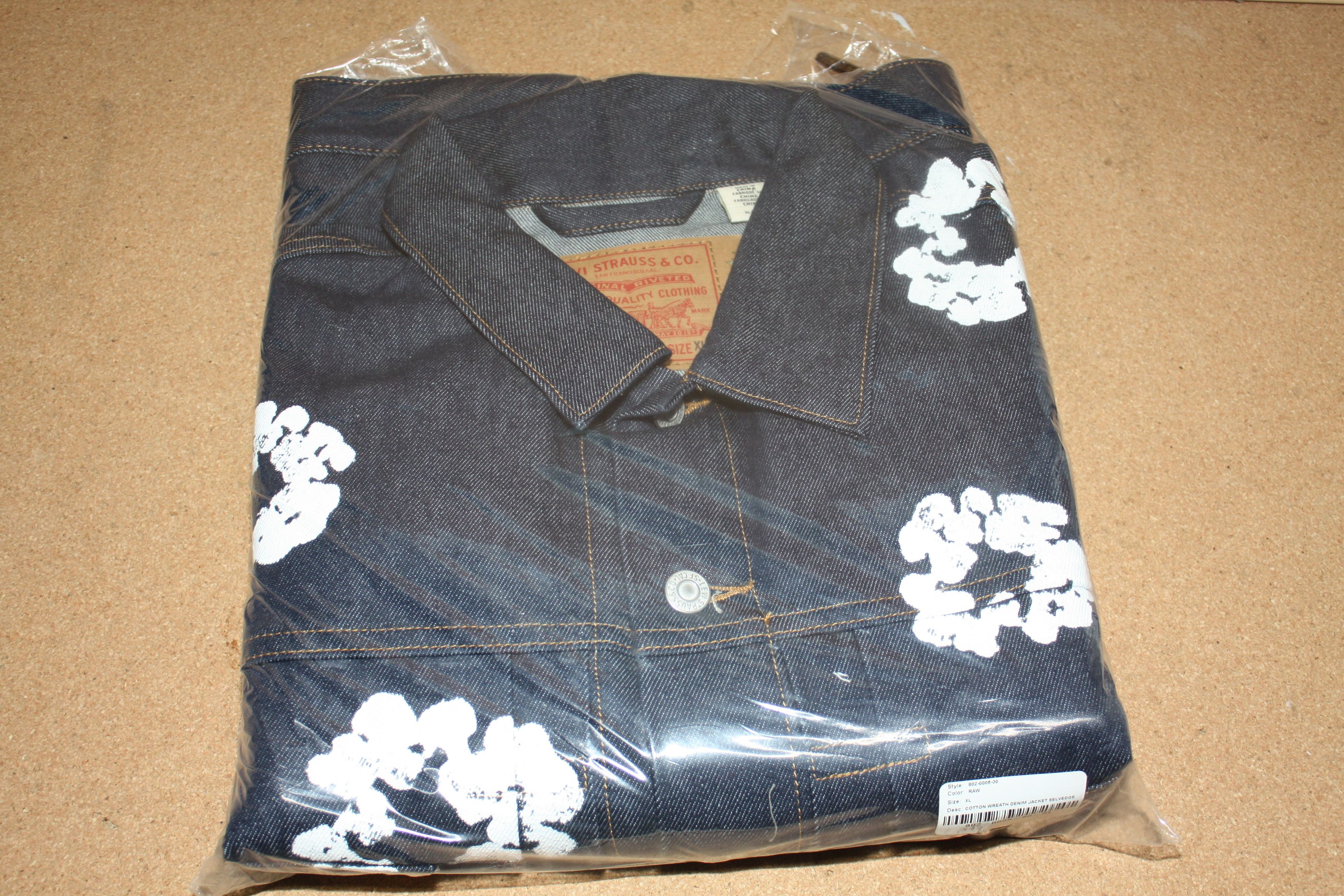 image of Denim Tears Jacket Type 2 Cotton Wreath Selvedge XL in Raw, Men's